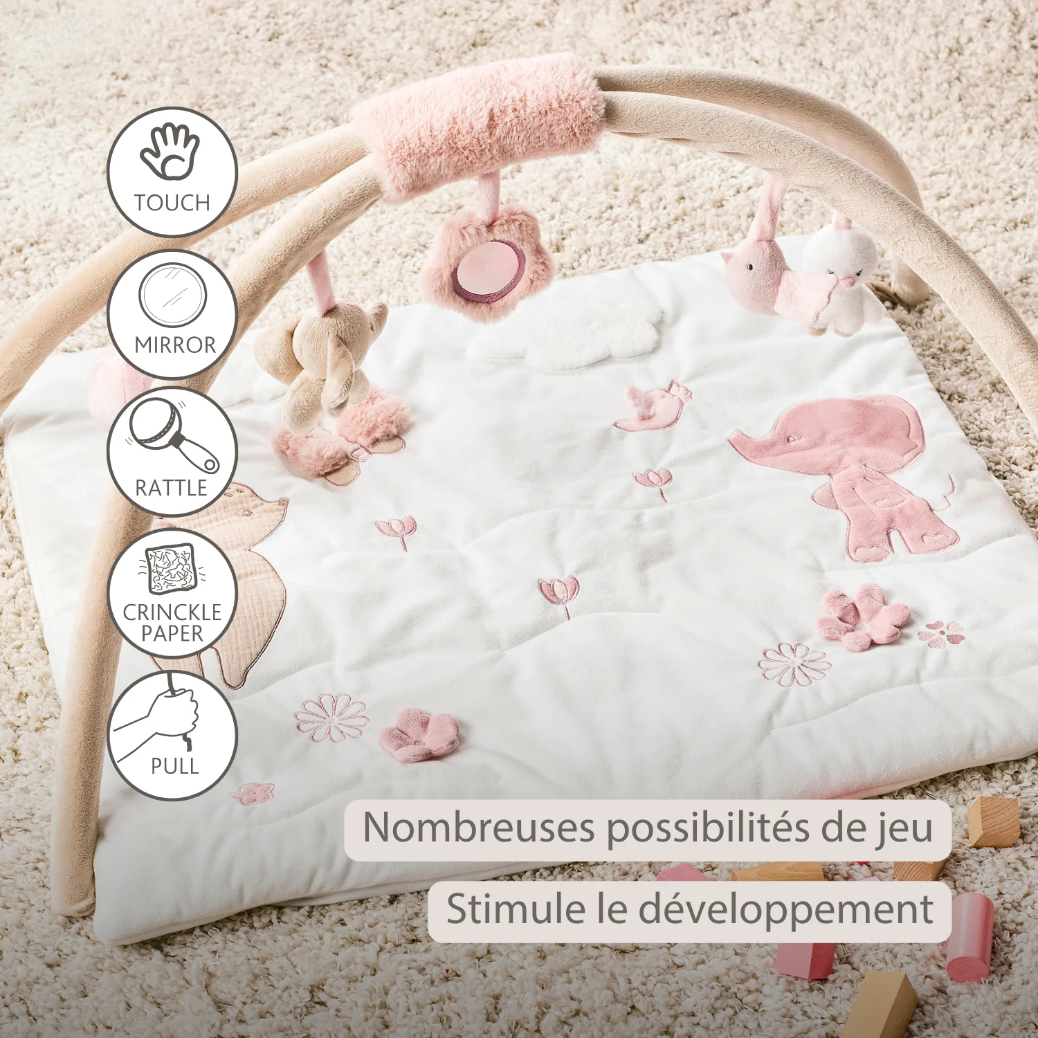 FanFan Baby Play Mat with Arches Square - 70 x 80 cm - Activity Play Rug Baby - Image 17