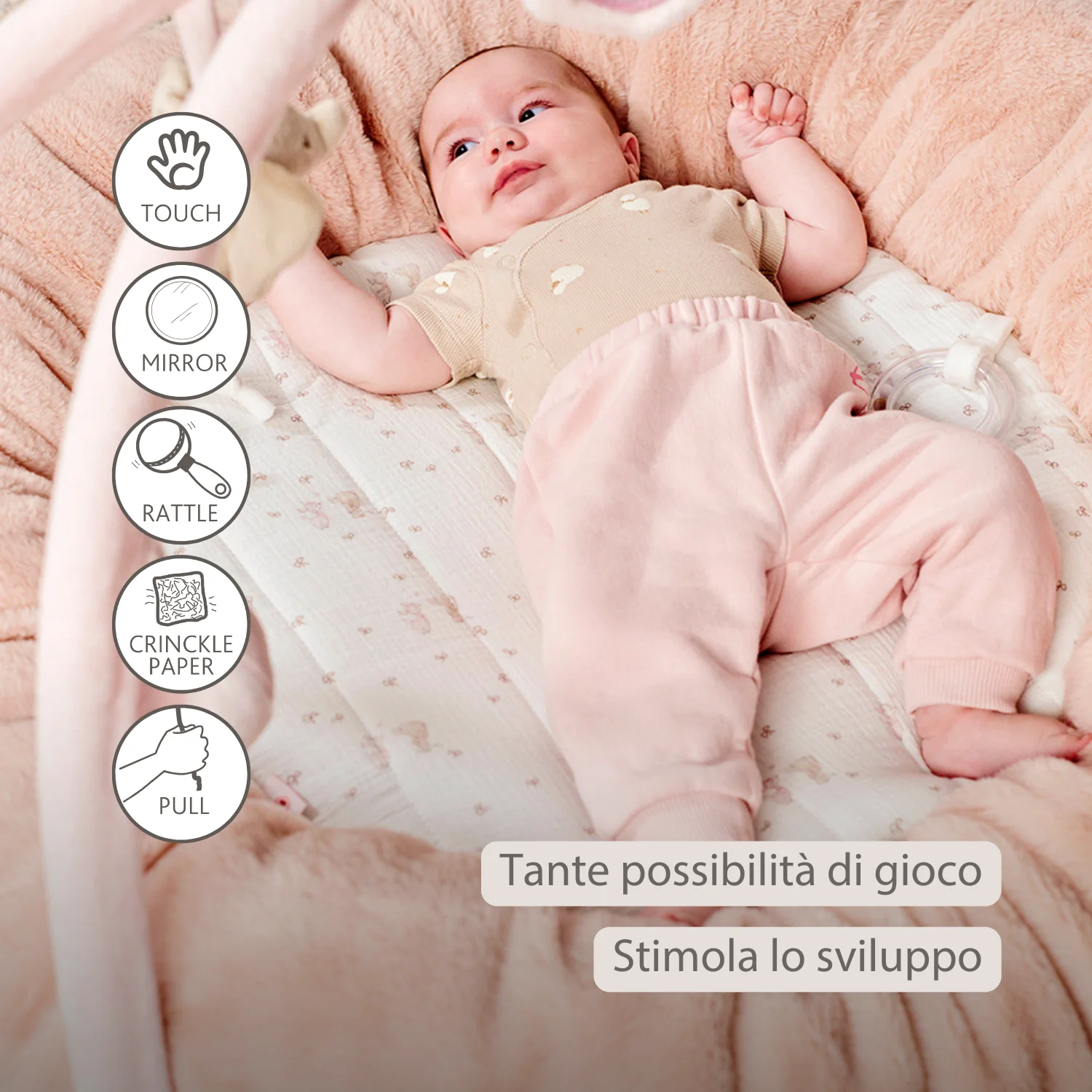 FanFan Baby Playmat with Arches – 90 cm – Activity Play Rug Baby – Padded Edges - Image 10