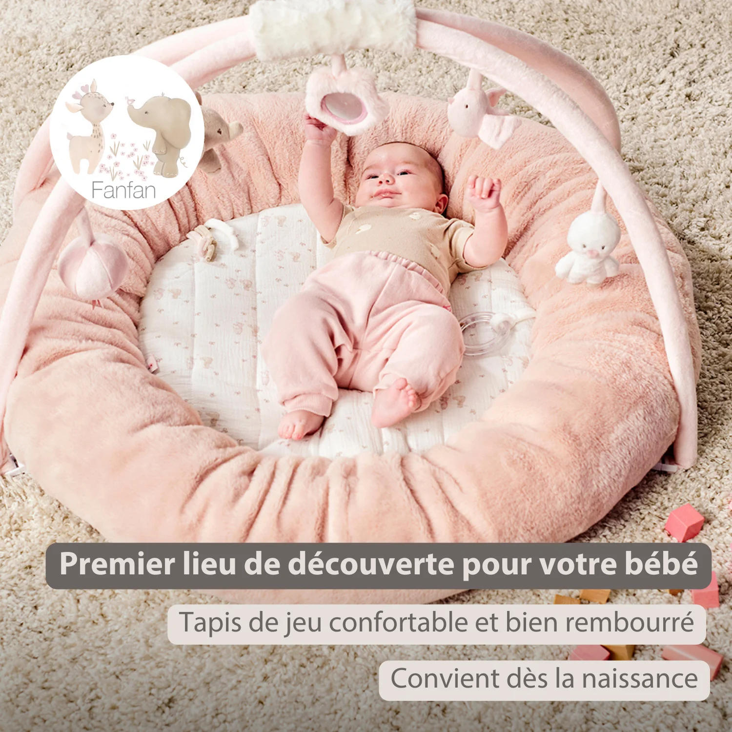 FanFan Baby Playmat with Arches – 90 cm – Activity Play Rug Baby – Padded Edges - Image 16