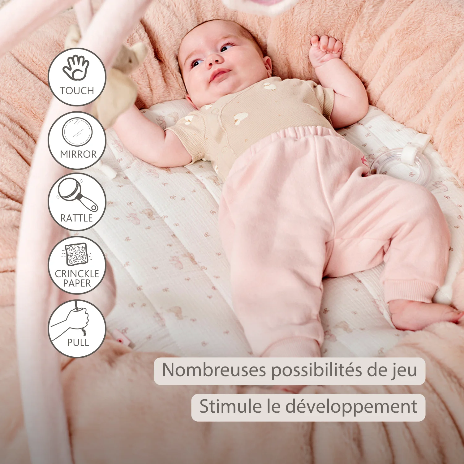 FanFan Baby Playmat with Arches – 90 cm – Activity Play Rug Baby – Padded Edges - Image 17