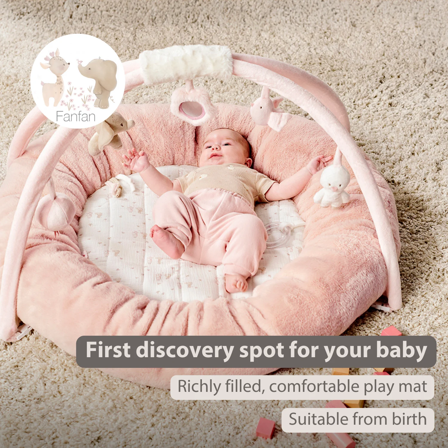 FanFan Baby Playmat with Arches – 90 cm – Activity Play Rug Baby – Padded Edges - Image 30