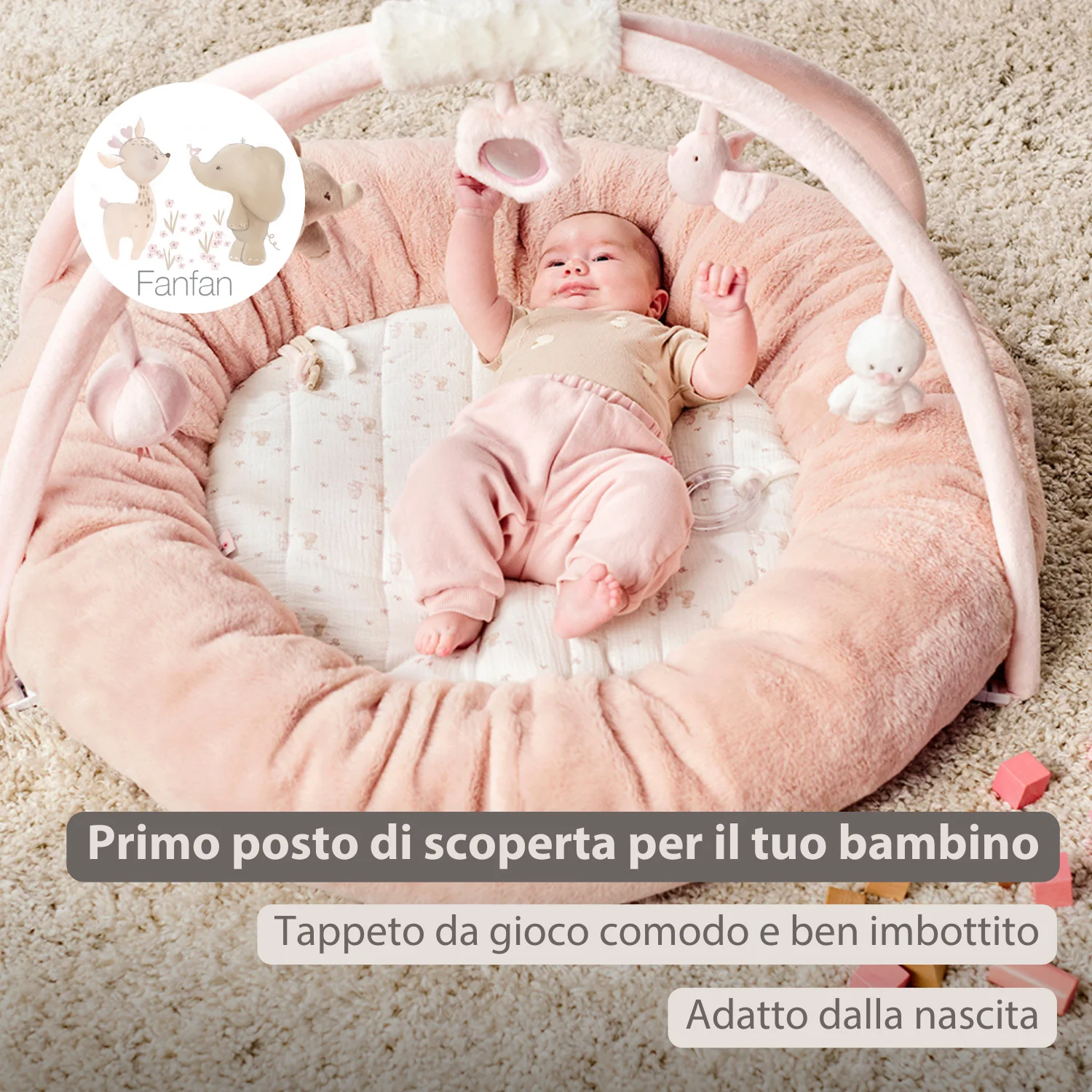 FanFan Baby Playmat with Arches – 90 cm – Activity Play Rug Baby – Padded Edges - Image 9