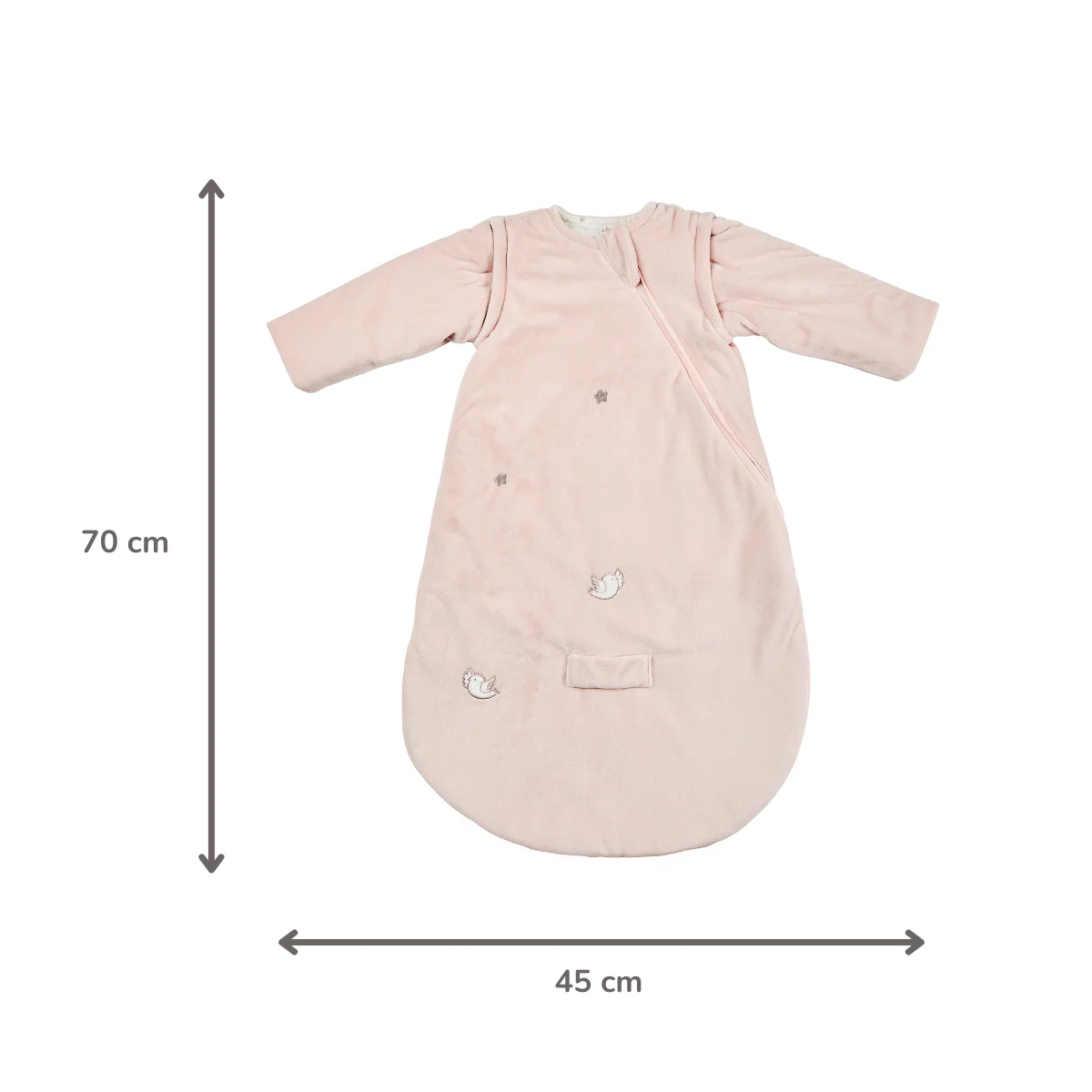 FanFan Baby Sleeping Bag 70 cm – Pink Velour Sleeping Bag with Detachable Sleeves – TOG 2.5 - Image 11