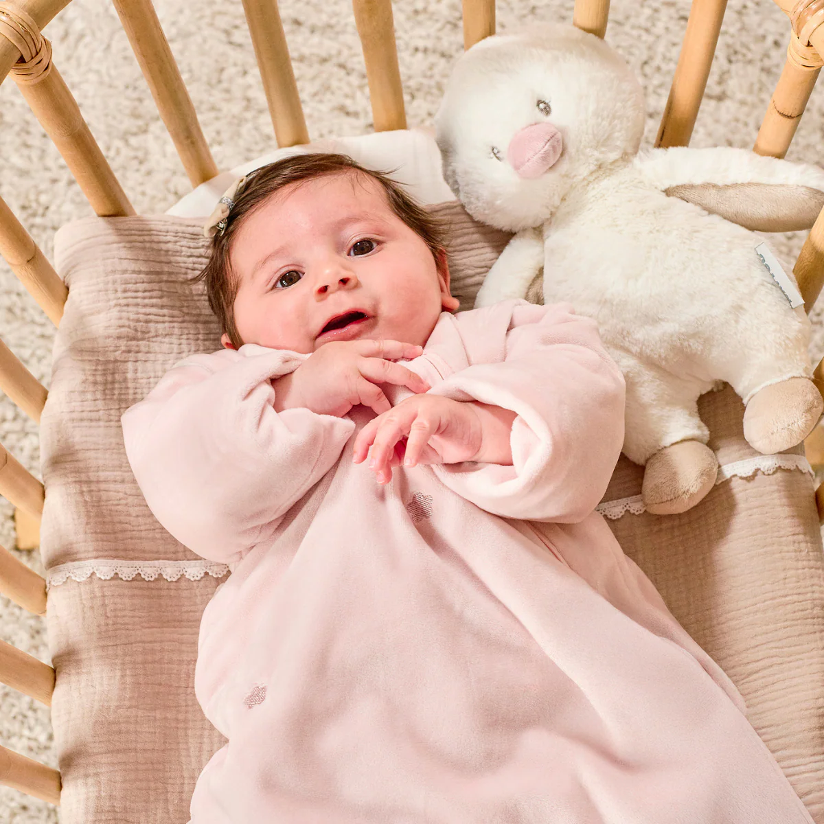 FanFan Baby Sleeping Bag 70 cm – Pink Velour Sleeping Bag with Detachable Sleeves – TOG 2.5 - Image 8