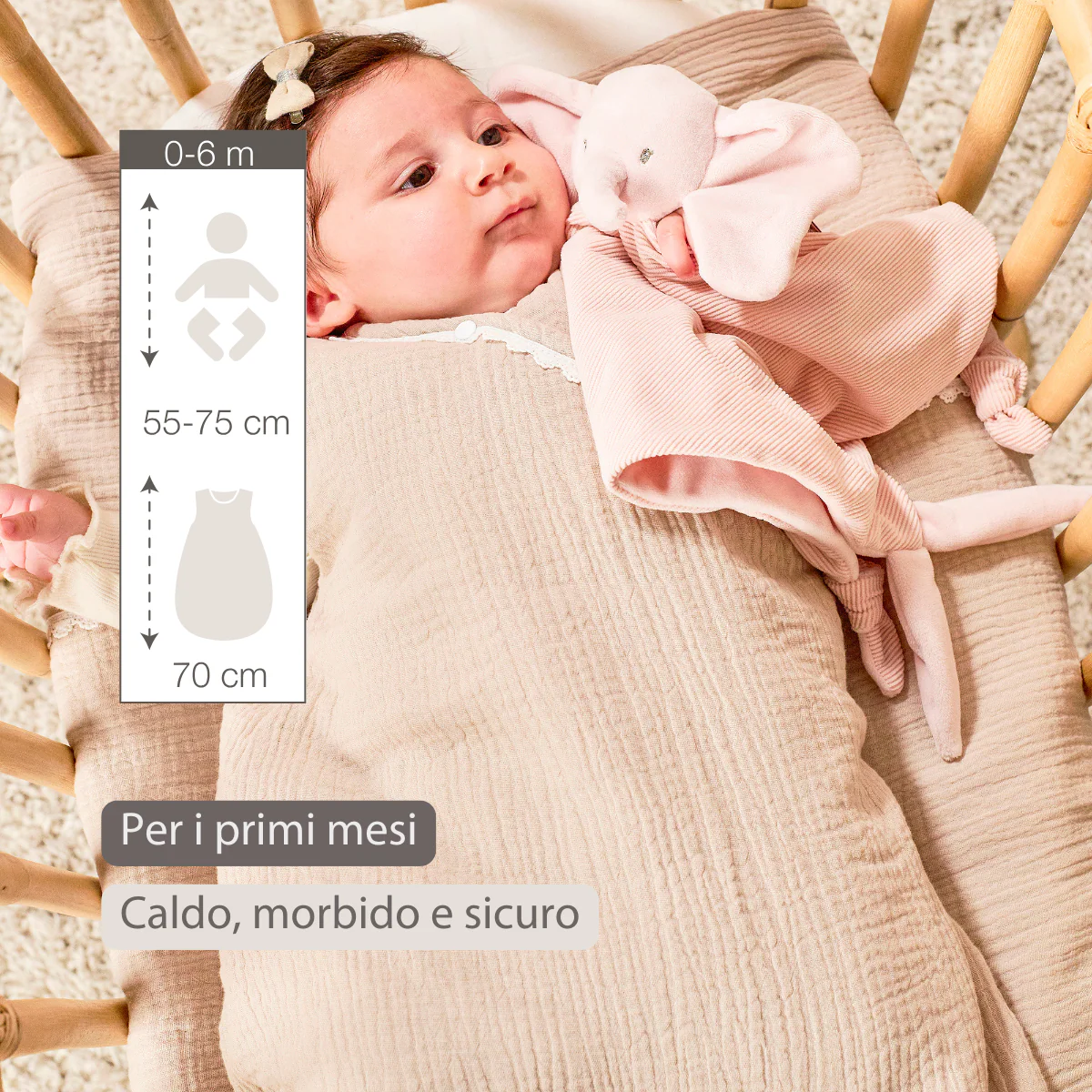 FanFan Baby Sleeping Bag 70 cm – Sleeping Bag of Tetra Cotton – TOG 2 - Image 14