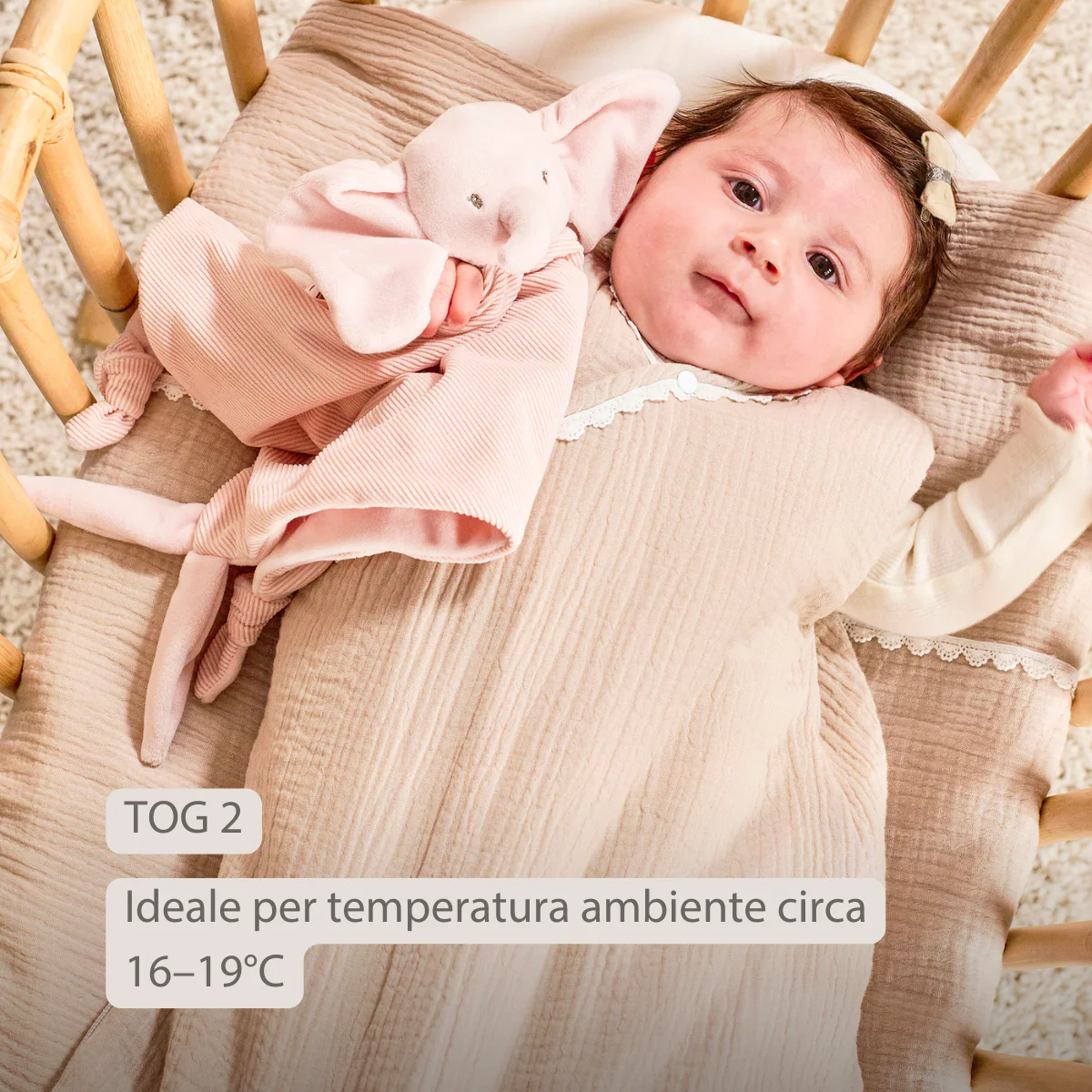 FanFan Baby Sleeping Bag 90 cm – Sand-Colored Sleeping Bag – Tetra Cotton – TOG 2 - Image 12