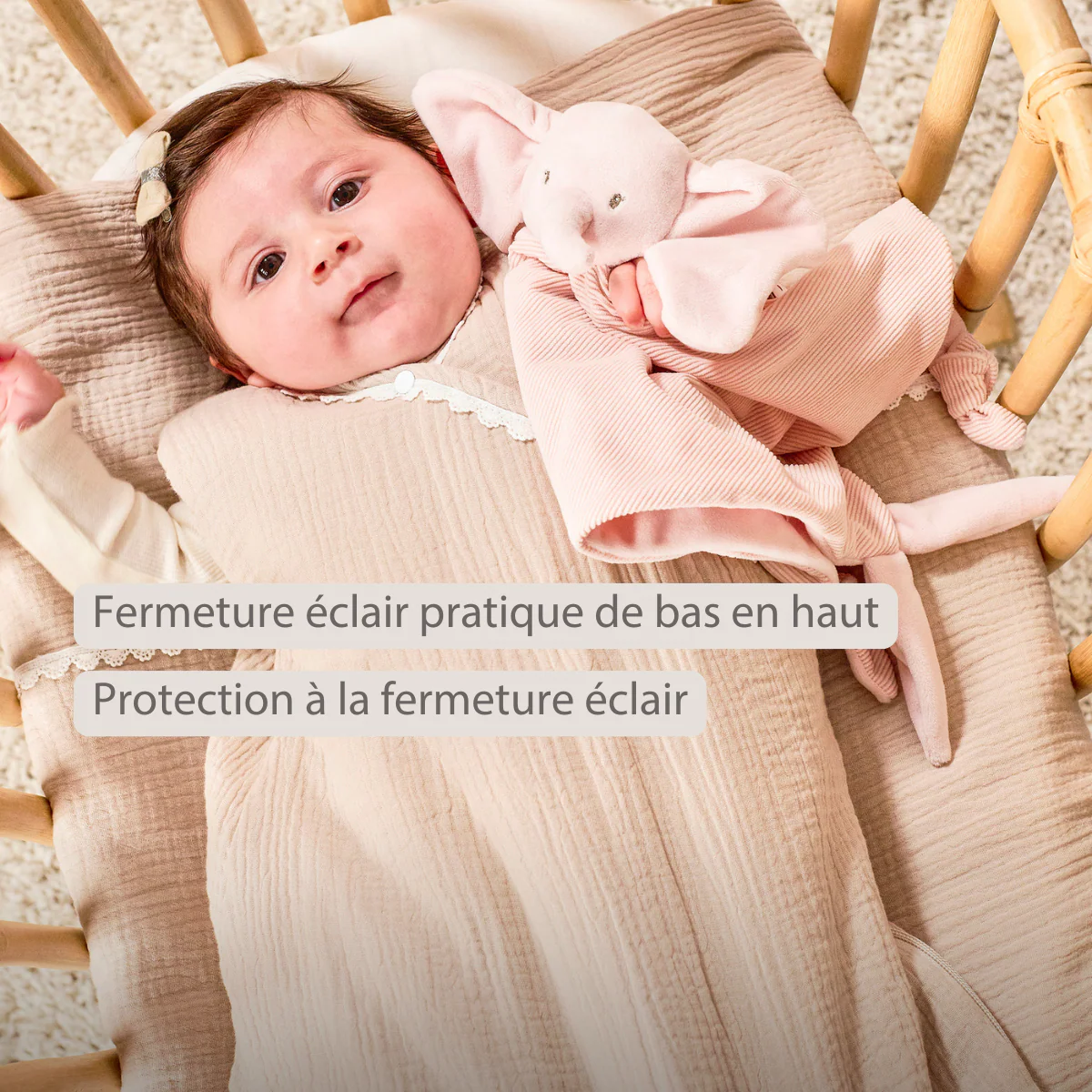 FanFan Baby Sleeping Bag 90 cm – Sand-Colored Sleeping Bag – Tetra Cotton – TOG 2 - Image 16