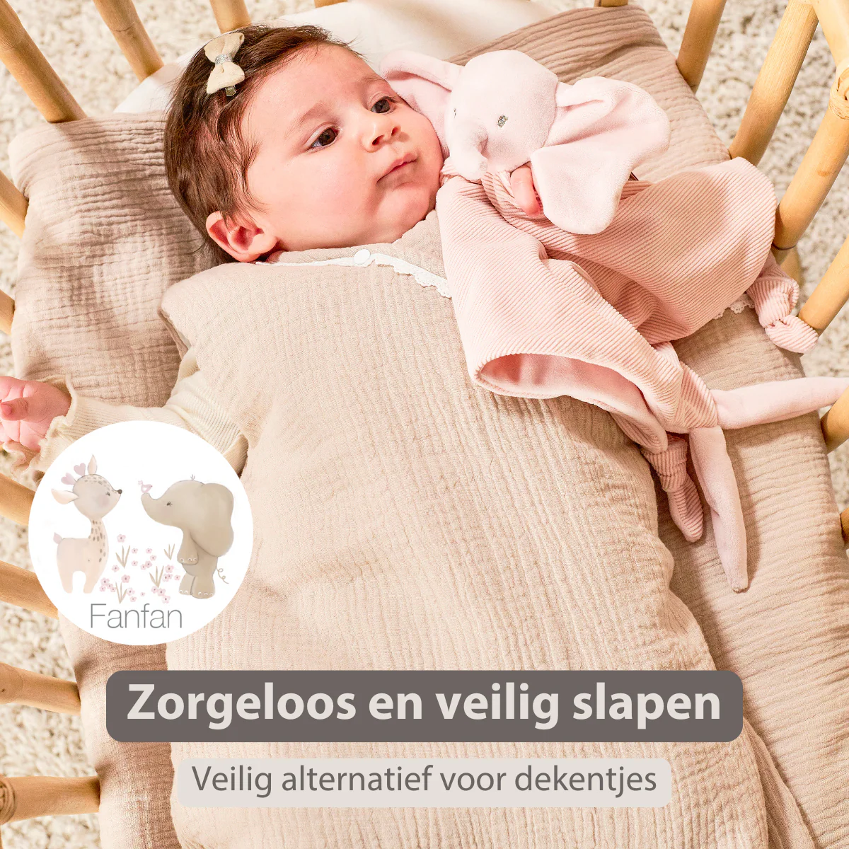 FanFan Baby Sleeping Bag 90 cm – Sand-Colored Sleeping Bag – Tetra Cotton – TOG 2 - Image 22
