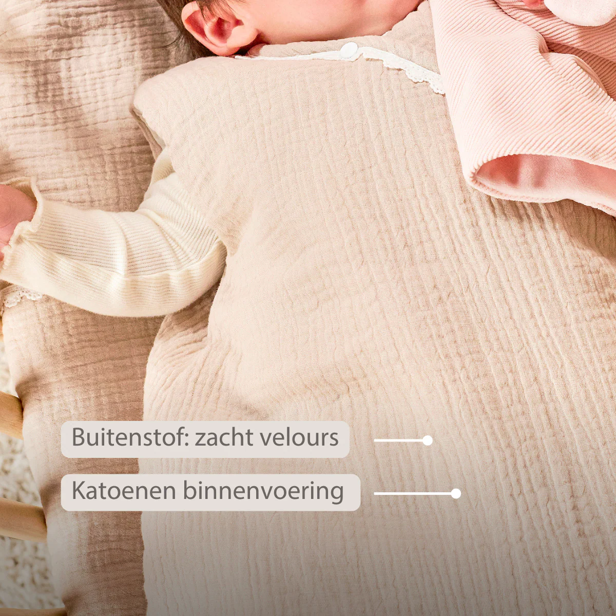 FanFan Baby Sleeping Bag 90 cm – Sand-Colored Sleeping Bag – Tetra Cotton – TOG 2 - Image 24