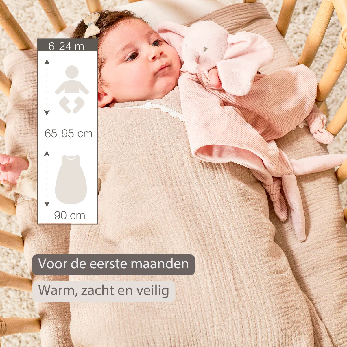 FanFan Baby Sleeping Bag 90 cm – Sand-Colored Sleeping Bag – Tetra Cotton – TOG 2 - Image 27