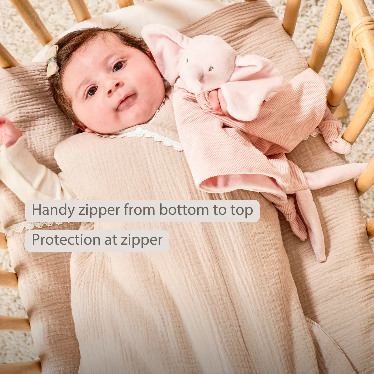 FanFan Baby Sleeping Bag 90 cm – Sand-Colored Sleeping Bag – Tetra Cotton – TOG 2 - Image 30
