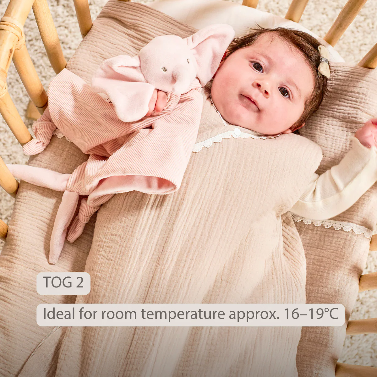 FanFan Baby Sleeping Bag 90 cm – Sand-Colored Sleeping Bag – Tetra Cotton – TOG 2 - Image 32