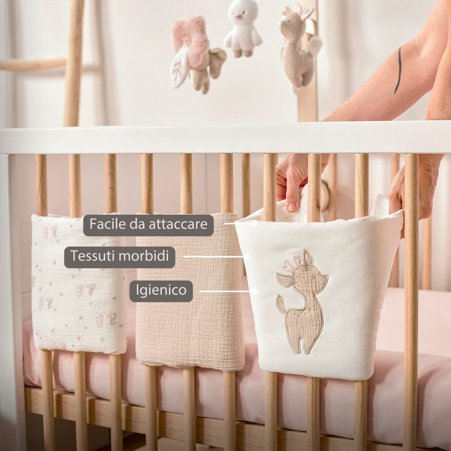 FanFan Bed Bumper Set – Baby Head Protector – 20 x 20 cm – 6 Pieces - Image 10