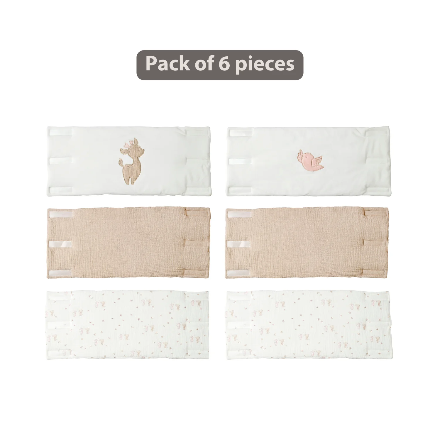 FanFan Bed Bumper Set – Baby Head Protector – 20 x 20 cm – 6 Pieces - Image 32