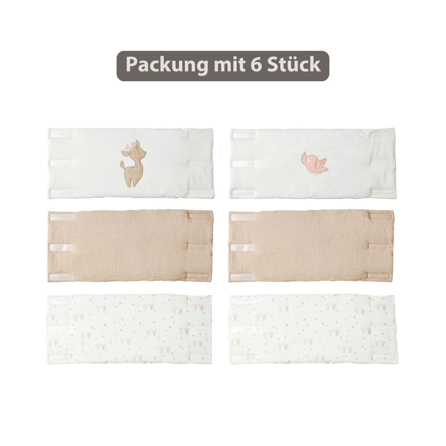 FanFan Bed Bumper Set – Baby Head Protector – 20 x 20 cm – 6 Pieces - Image 4