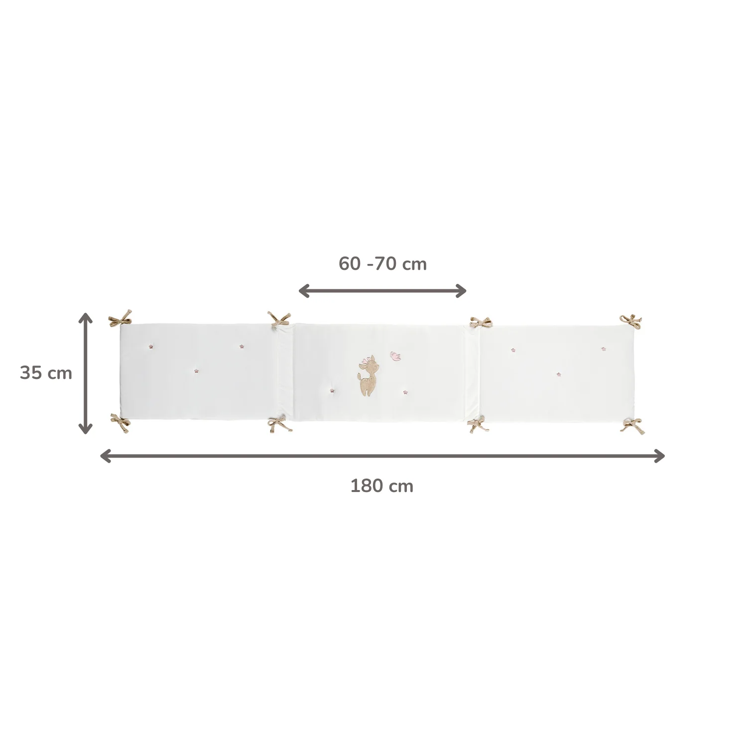 FanFan Bed Bumper Soft Velour – White – 60/70 cm – Baby Bed Protection - Image 13