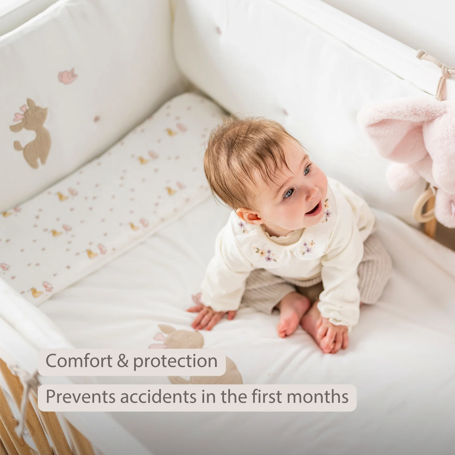 FanFan Bed Bumper Soft Velour – White – 60/70 cm – Baby Bed Protection - Image 32