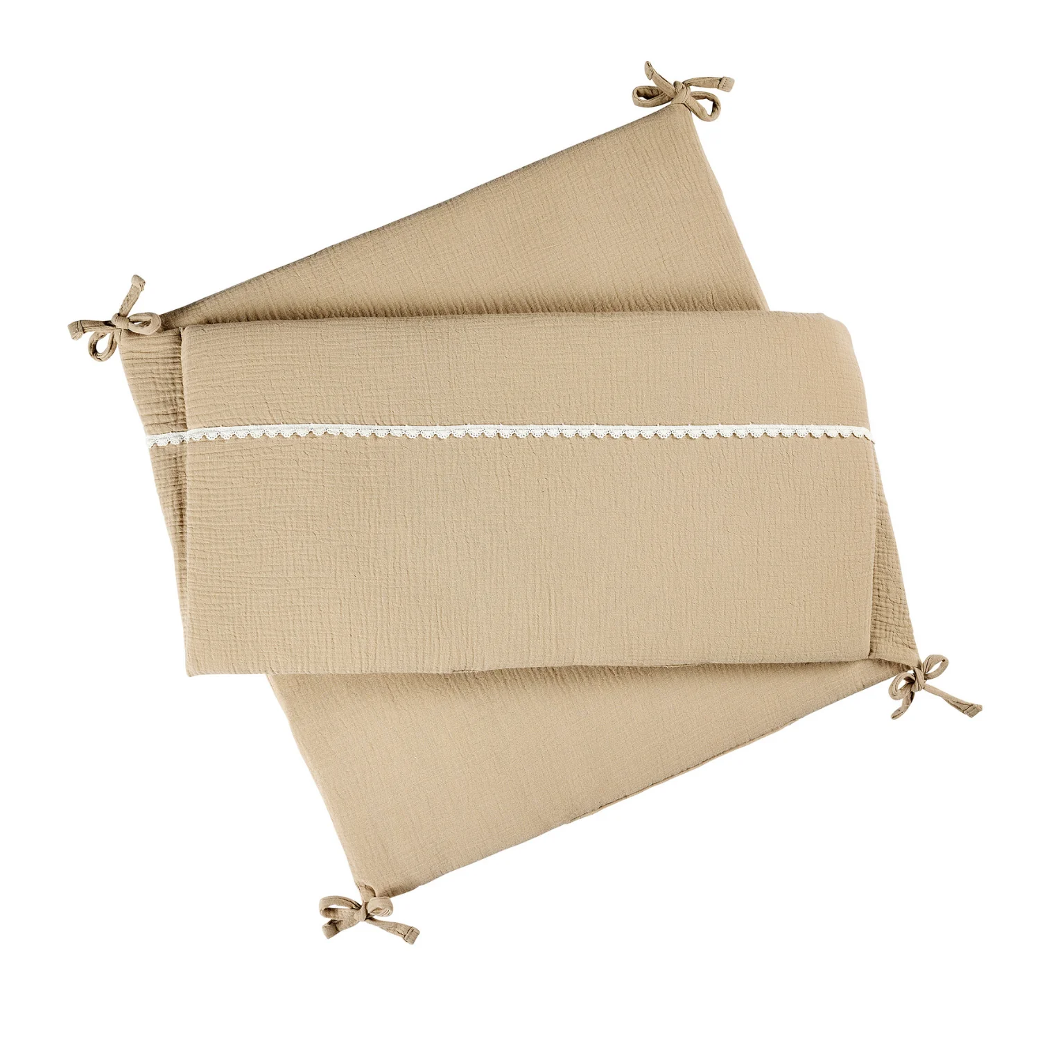 FanFan Bed Bumper Tetra Cotton – Sand – 60/70 cm – Soft Baby Bed Protection - Image 15