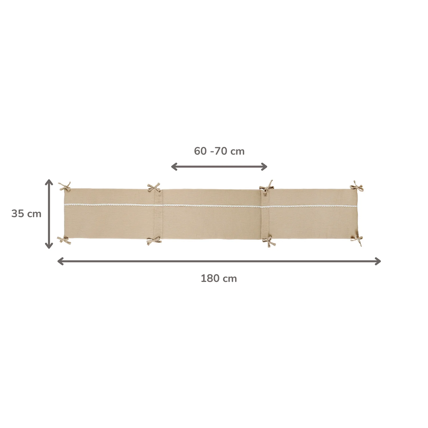 FanFan Bed Bumper Tetra Cotton – Sand – 60/70 cm – Soft Baby Bed Protection - Image 27