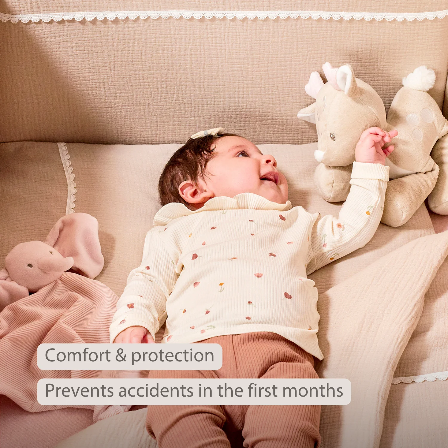 FanFan Bed Bumper Tetra Cotton – Sand – 60/70 cm – Soft Baby Bed Protection - Image 32
