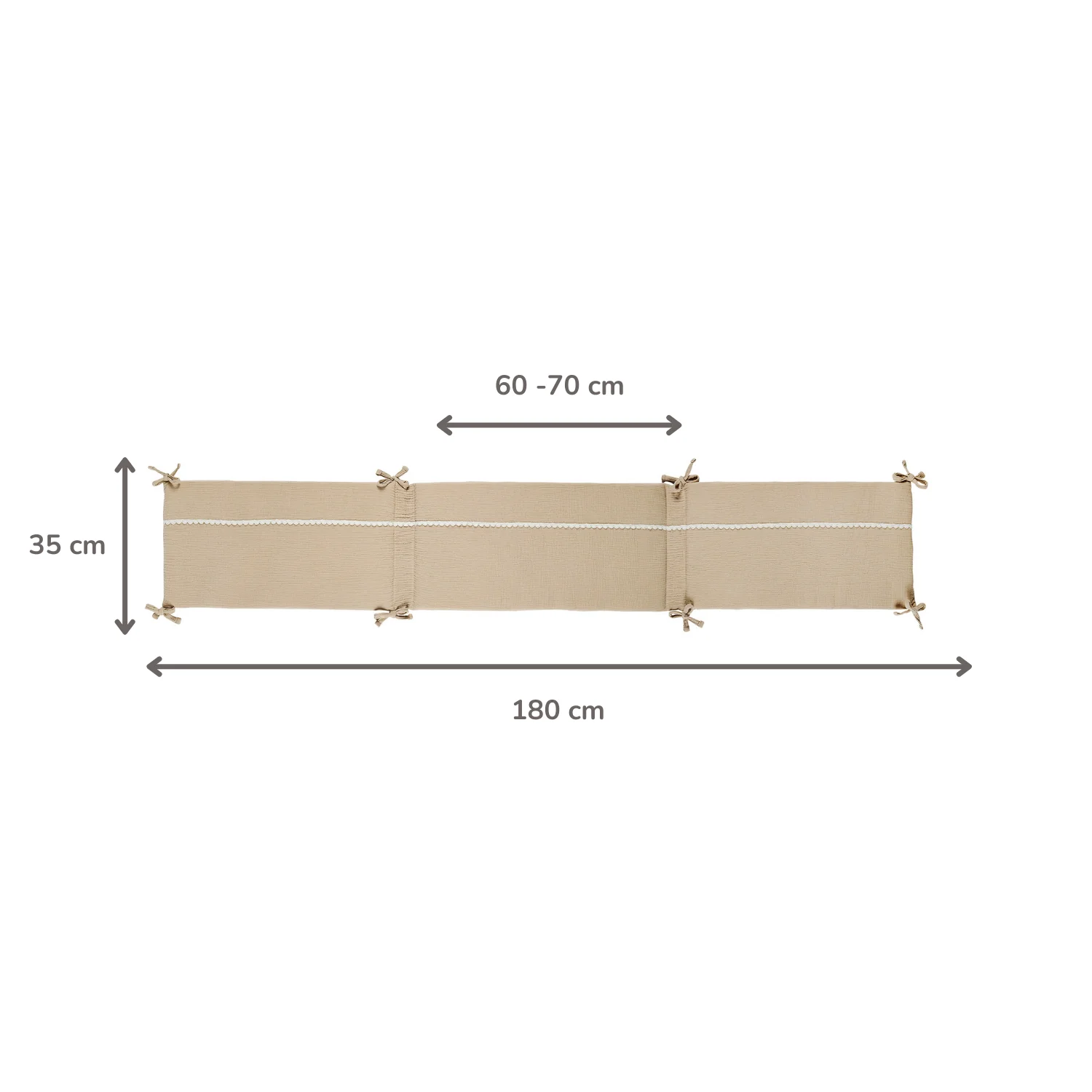 FanFan Bed Bumper Tetra Cotton – Sand – 60/70 cm – Soft Baby Bed Protection - Image 6