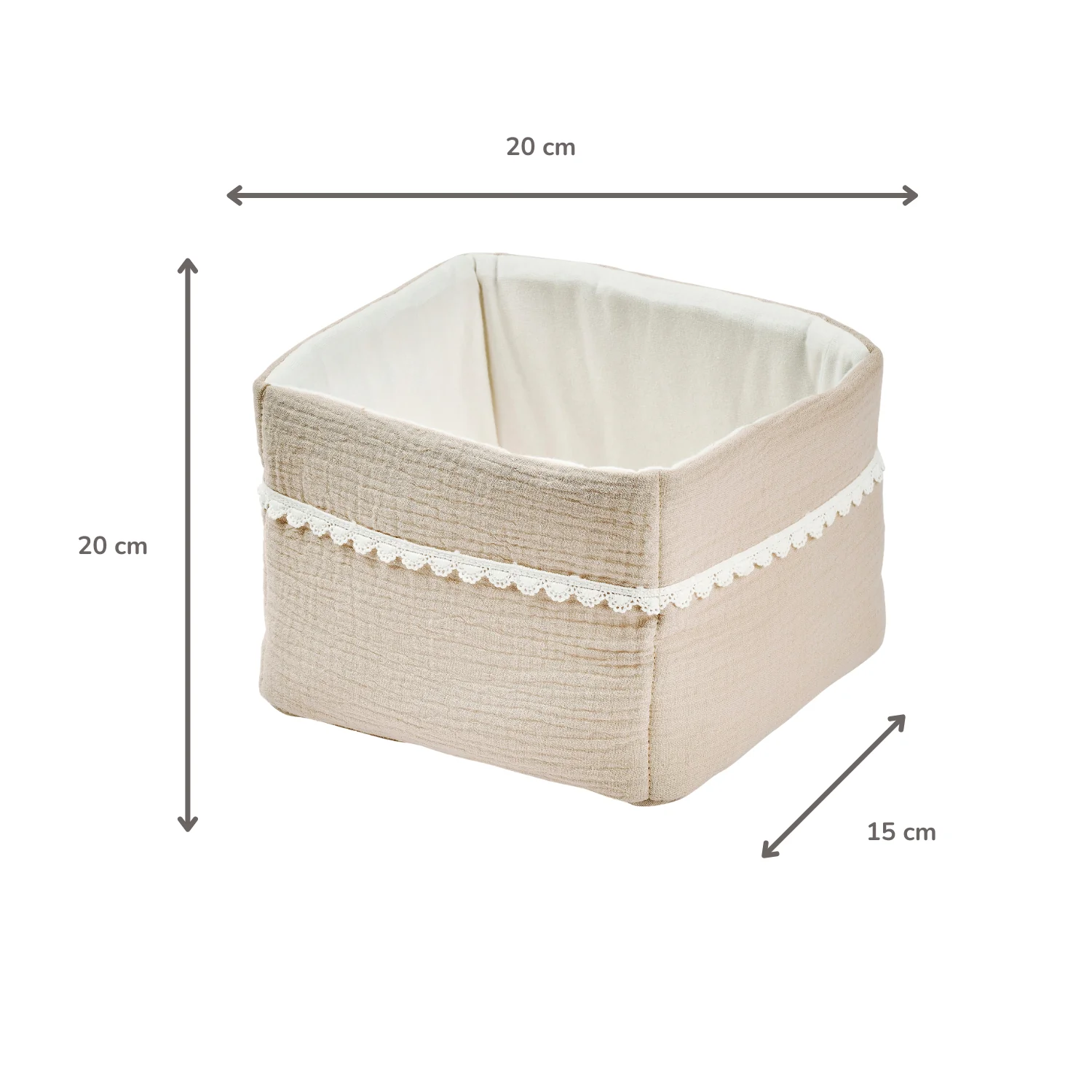 FanFan Care Basket Sand 20x20 cm – Baby Storage Basket – Tetra Cotton – Baby Accessory - Image 15