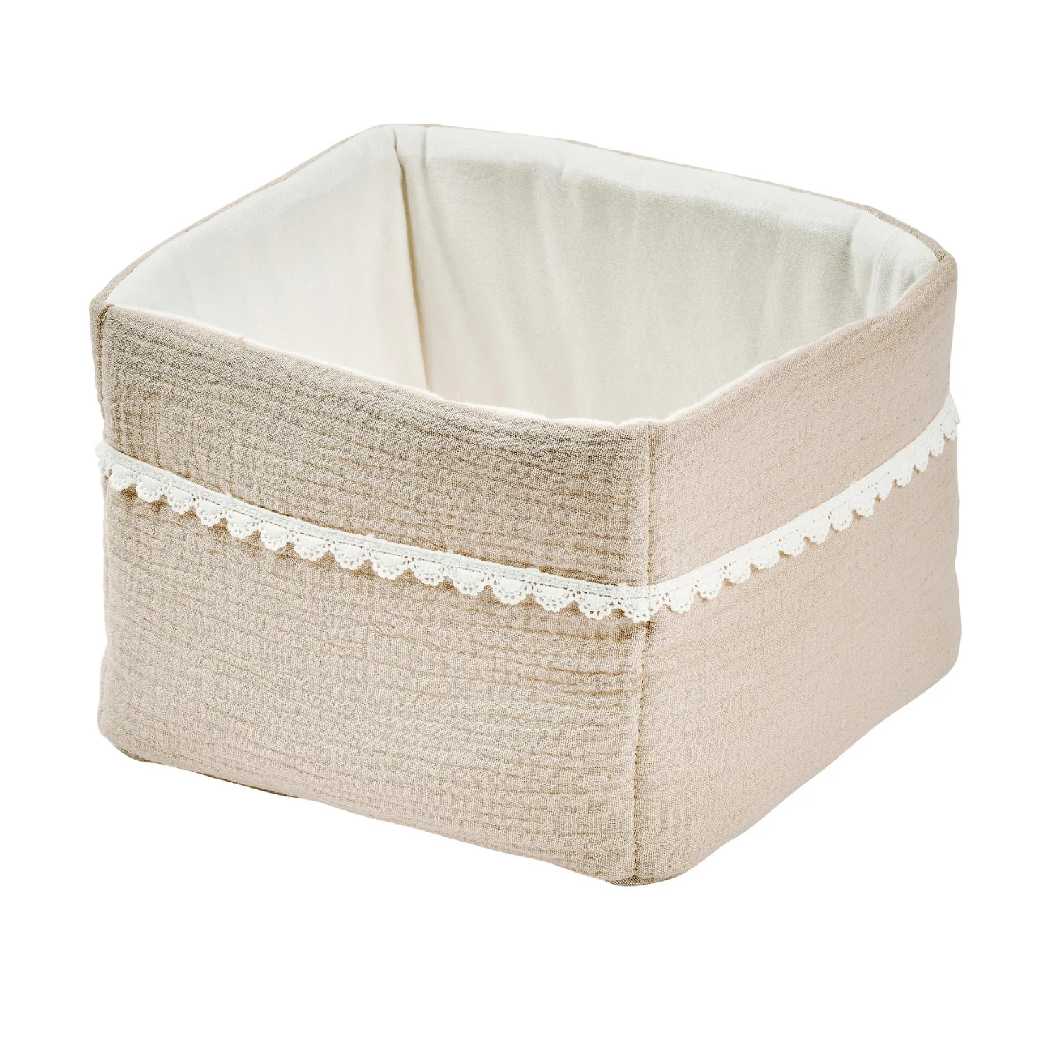 FanFan Care Basket Sand 20x20 cm – Baby Storage Basket – Tetra Cotton – Baby Accessory - Image 6