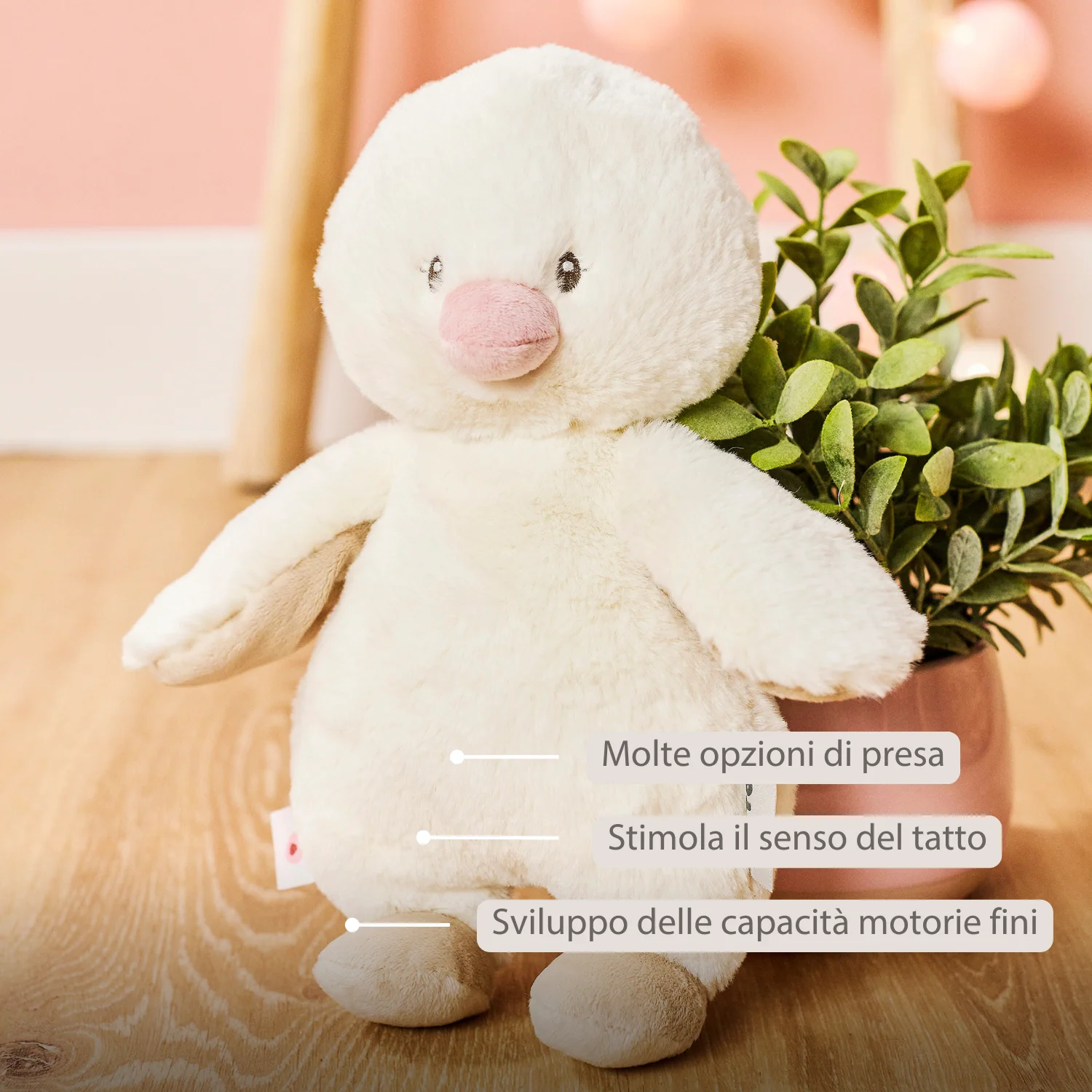 FanFan Cuddle Duck – 30 cm – Soft Baby Plush – Off-White - Image 10