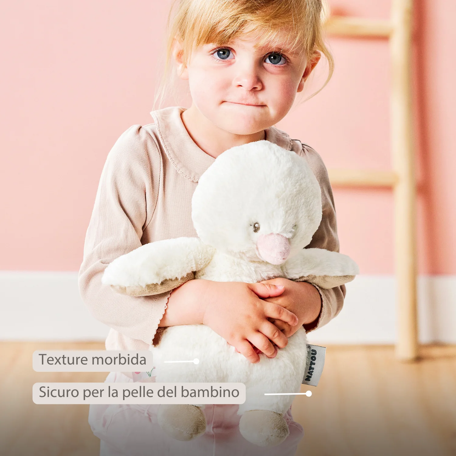 FanFan Cuddle Duck – 30 cm – Soft Baby Plush – Off-White - Image 12