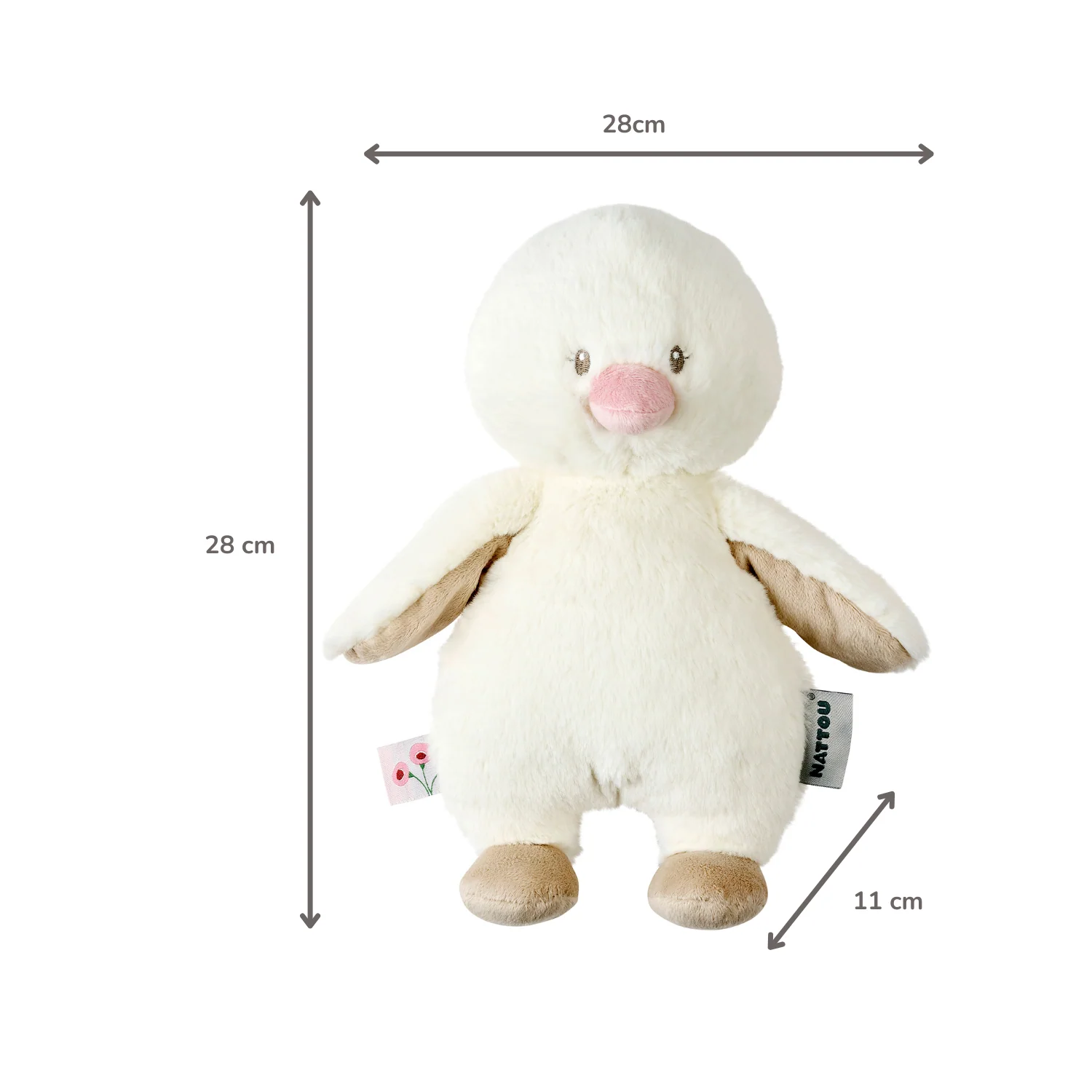 FanFan Cuddle Duck – 30 cm – Soft Baby Plush – Off-White - Image 27