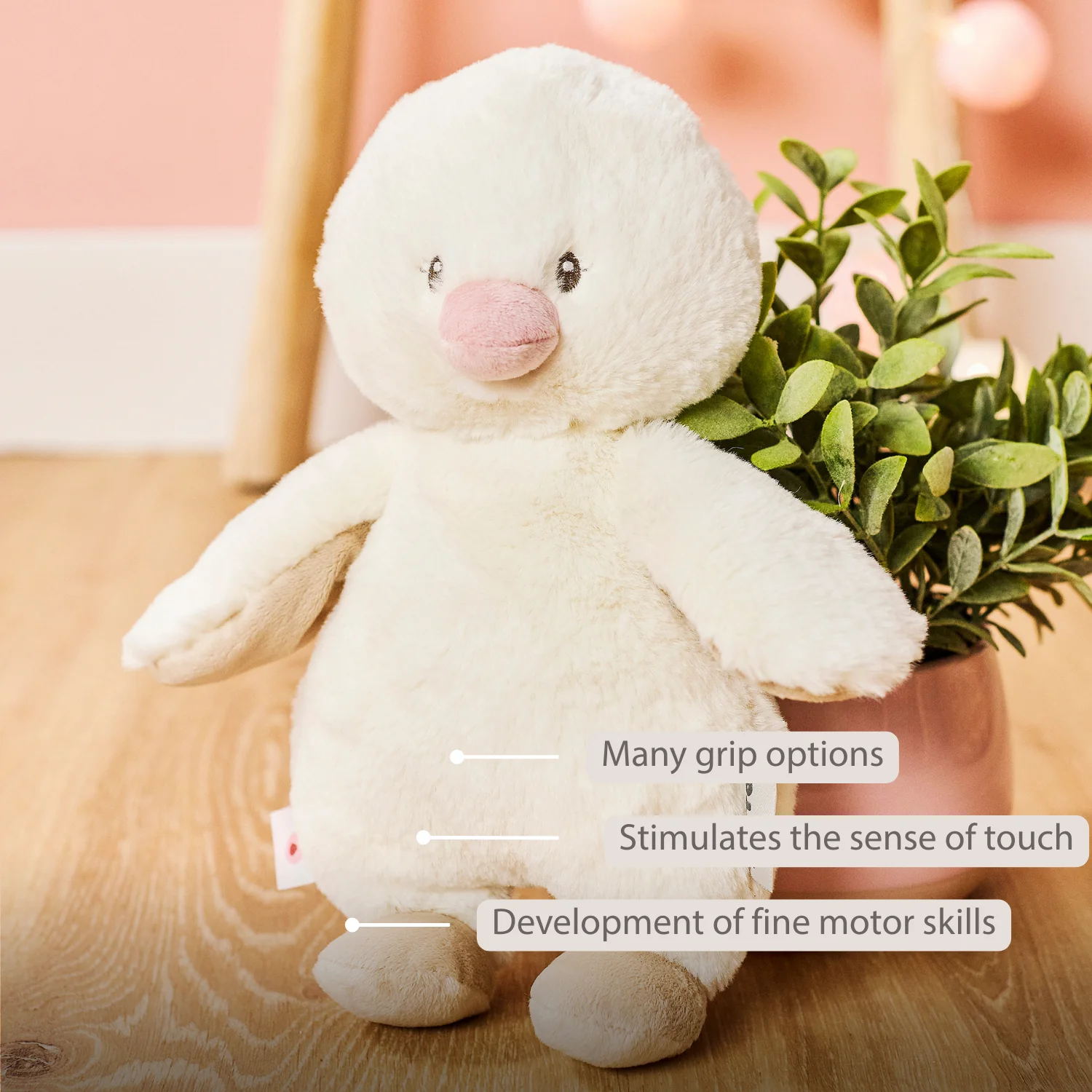 FanFan Cuddle Duck – 30 cm – Soft Baby Plush – Off-White - Image 31