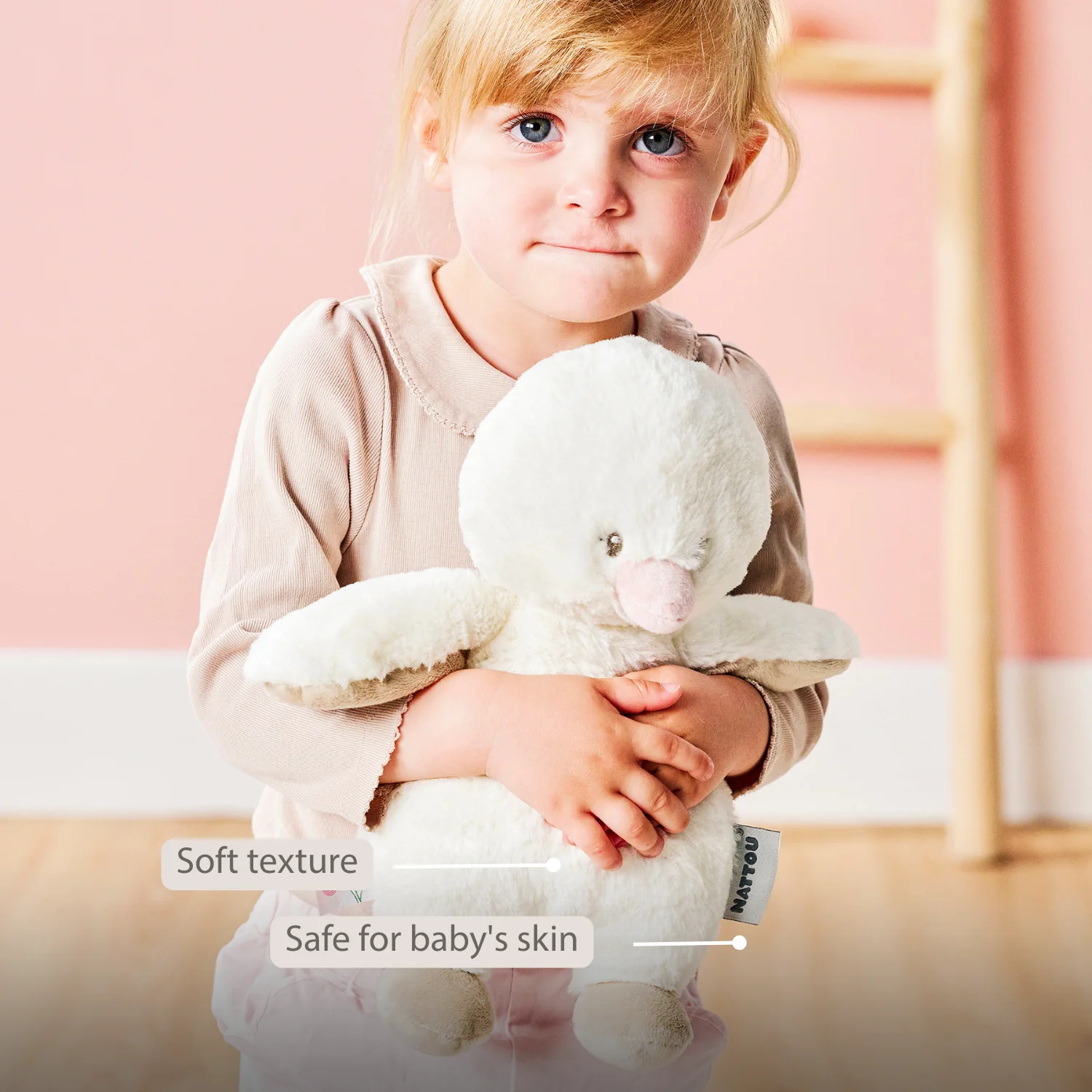 FanFan Cuddle Duck – 30 cm – Soft Baby Plush – Off-White - Image 33