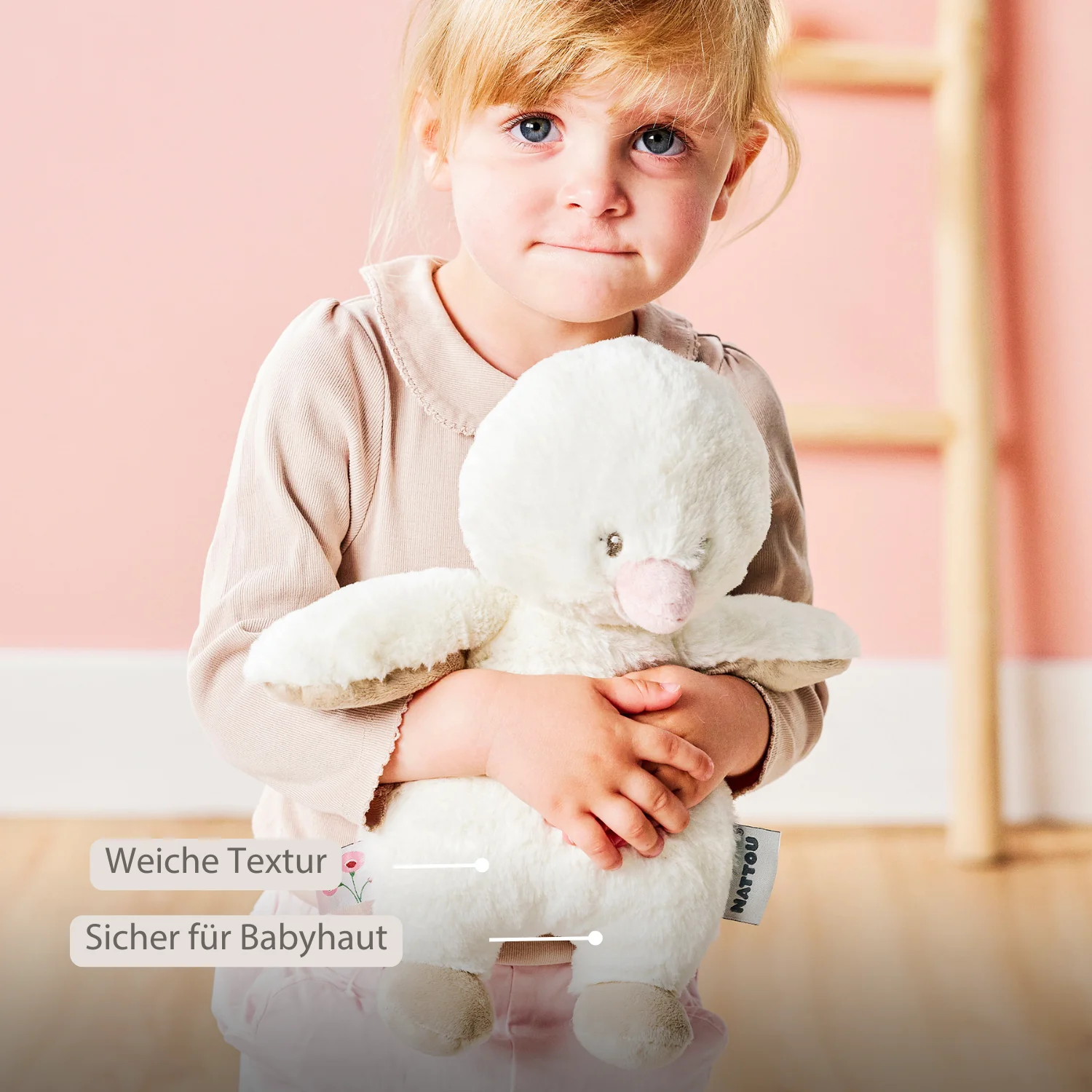 FanFan Cuddle Duck – 30 cm – Soft Baby Plush – Off-White - Image 5