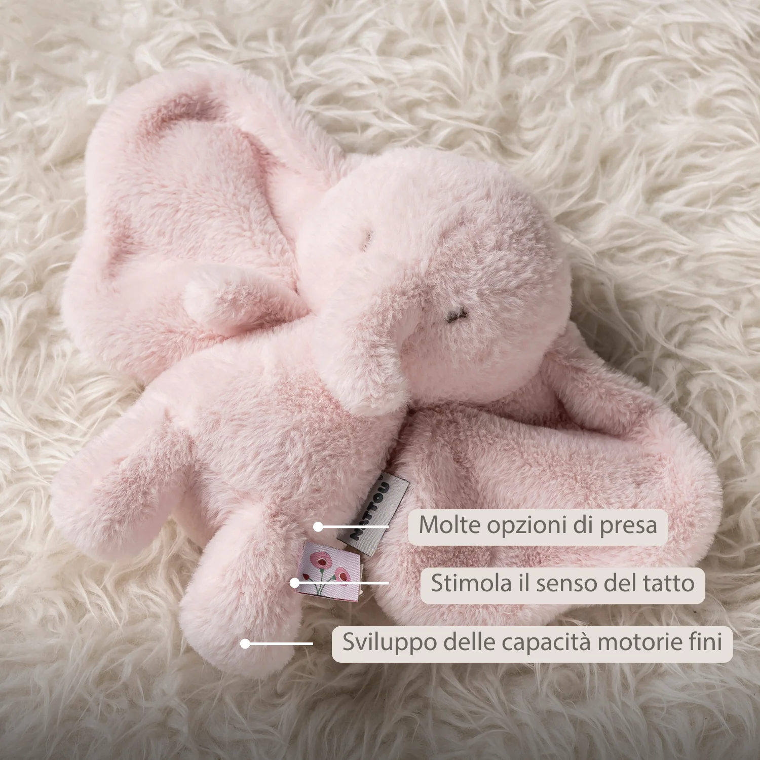 FanFan Cuddle Elephant – 30 cm – Soft Baby Plush Toy – Pink - Image 10