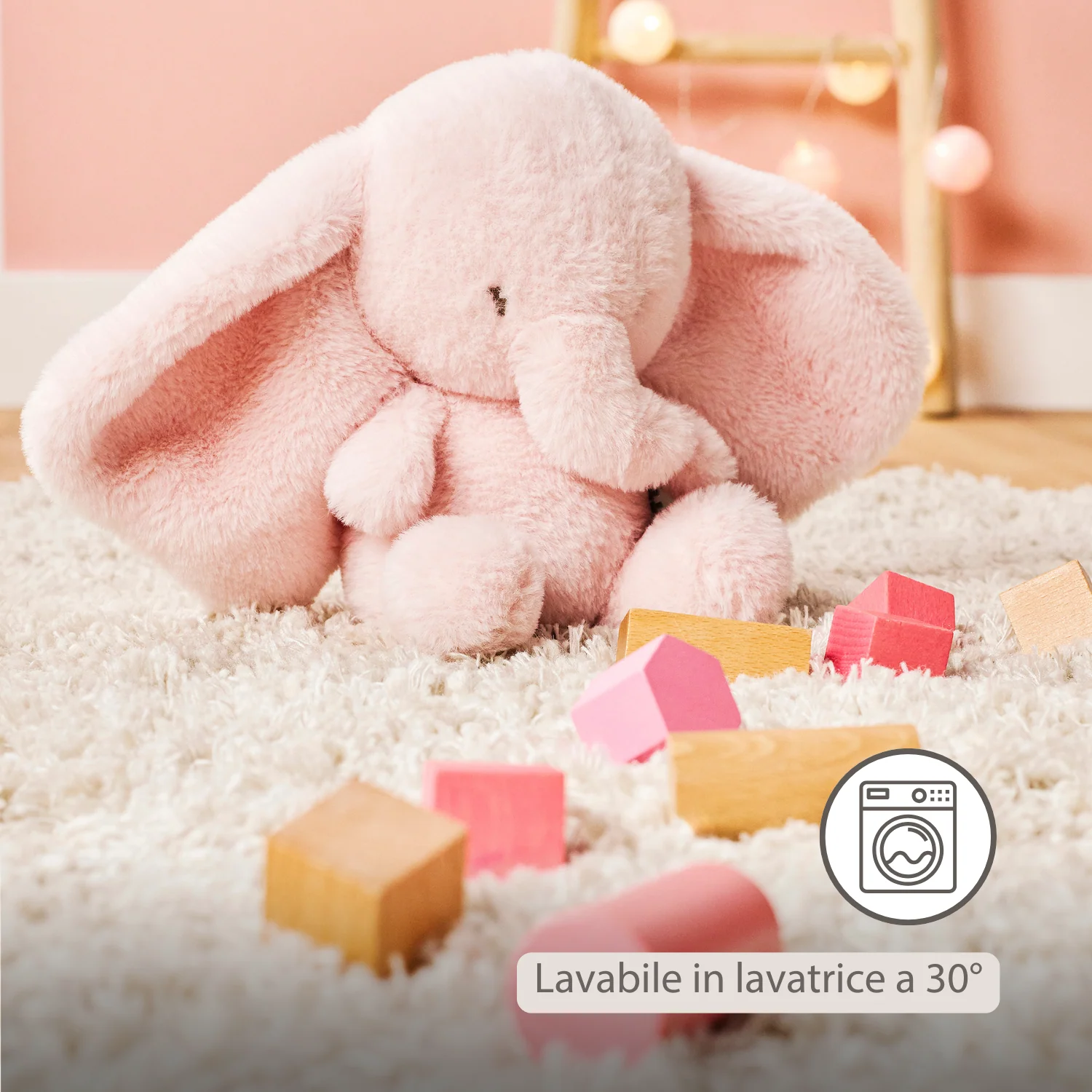 FanFan Cuddle Elephant – 30 cm – Soft Baby Plush Toy – Pink - Image 11