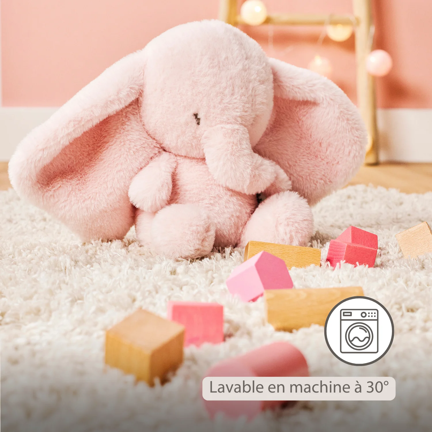 FanFan Cuddle Elephant – 30 cm – Soft Baby Plush Toy – Pink - Image 18