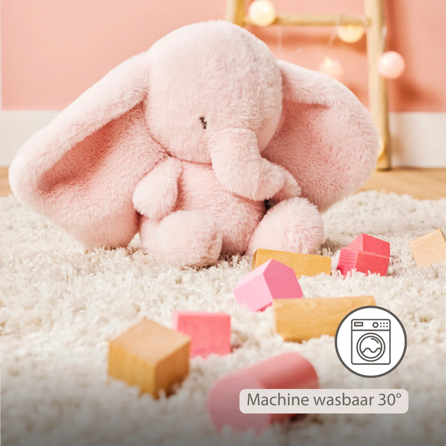 FanFan Cuddle Elephant – 30 cm – Soft Baby Plush Toy – Pink - Image 25