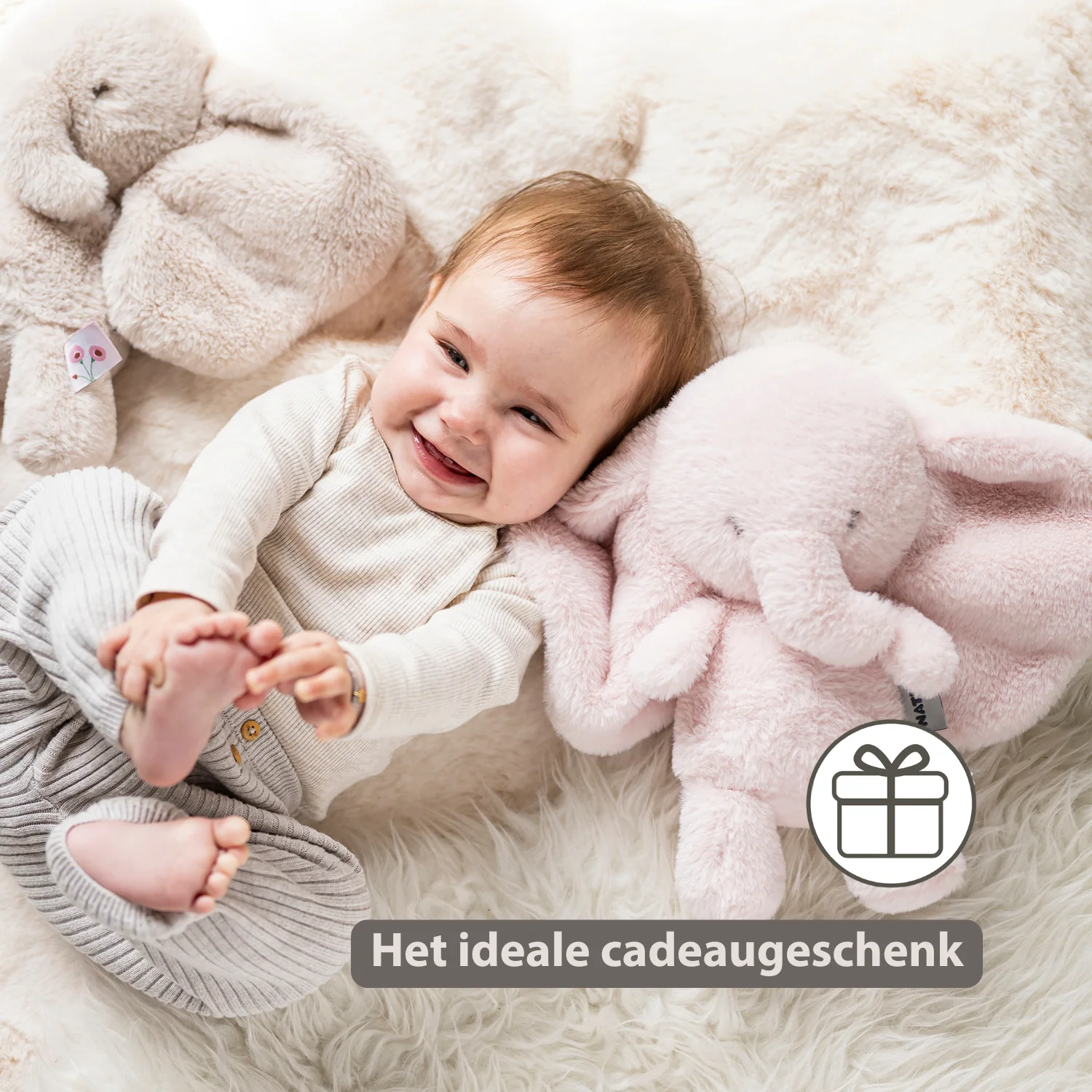 FanFan Cuddle Elephant – 30 cm – Soft Baby Plush Toy – Pink - Image 28