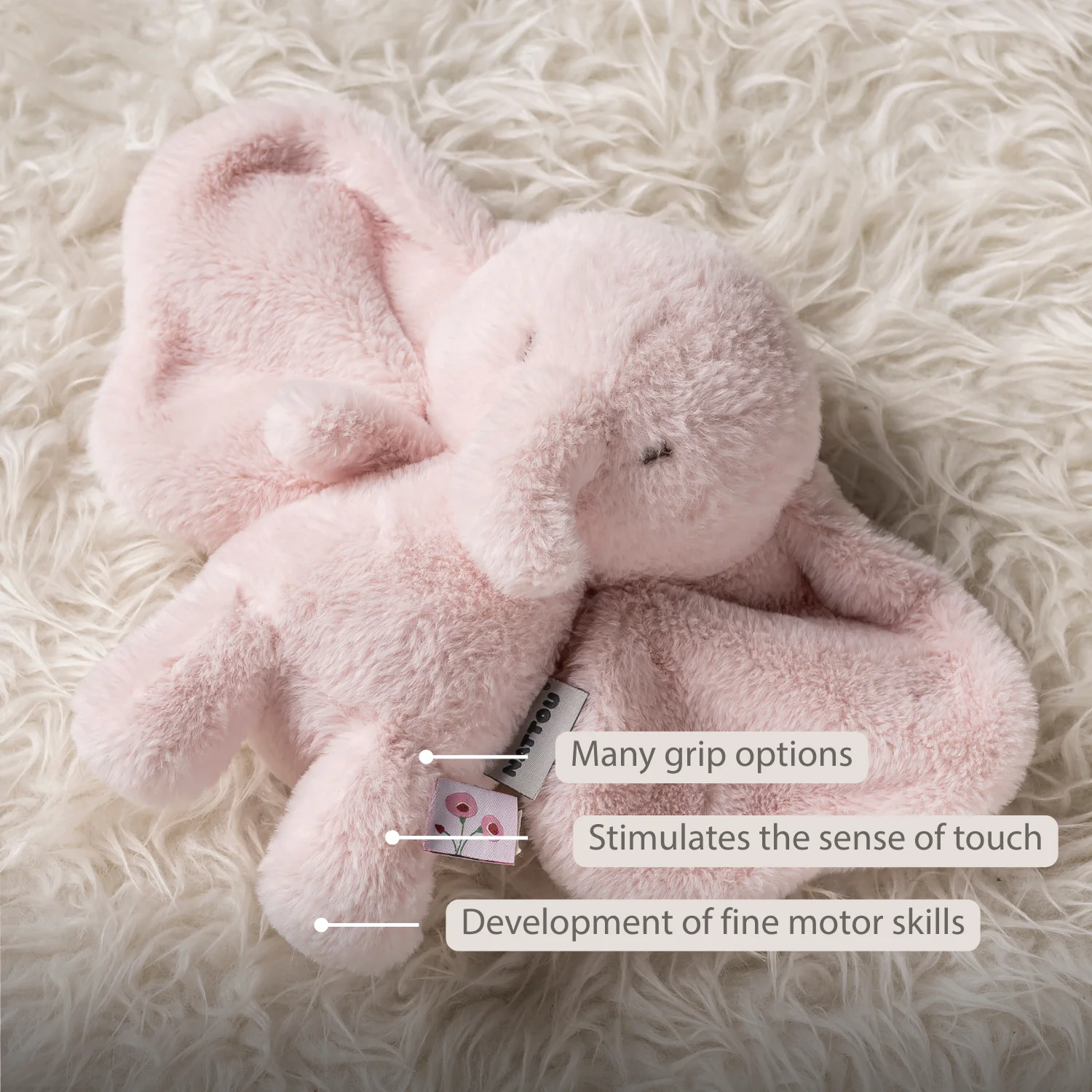 FanFan Cuddle Elephant – 30 cm – Soft Baby Plush Toy – Pink - Image 31