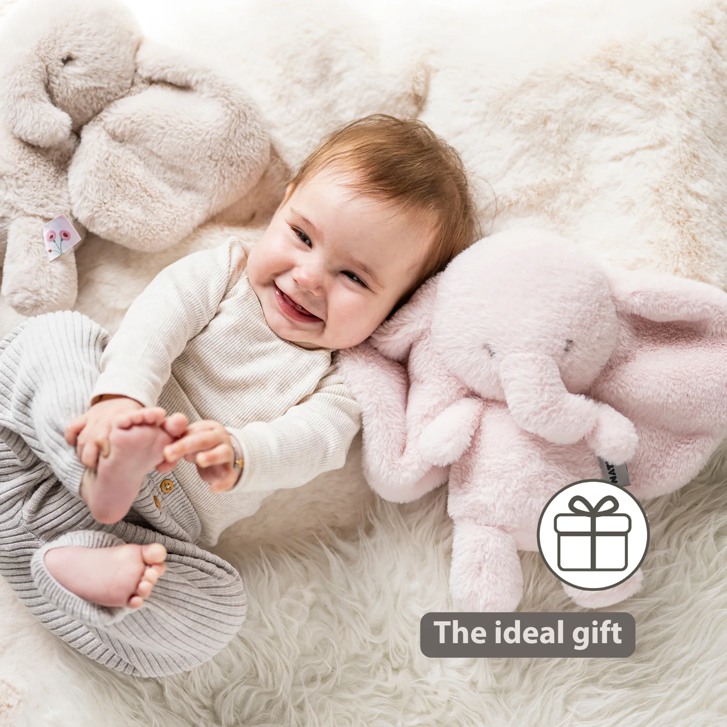 FanFan Cuddle Elephant – 30 cm – Soft Baby Plush Toy – Pink - Image 35