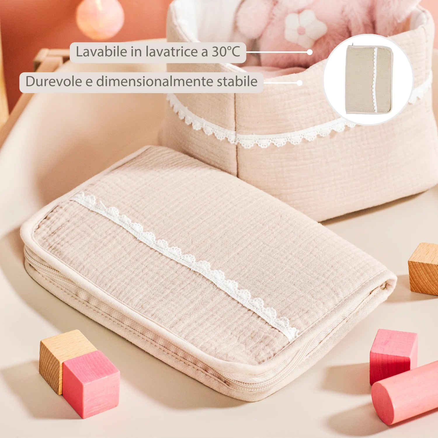 FanFan Health Book Cover – With Zipper – Protective Cover Baby Documents – Beige - Image 12