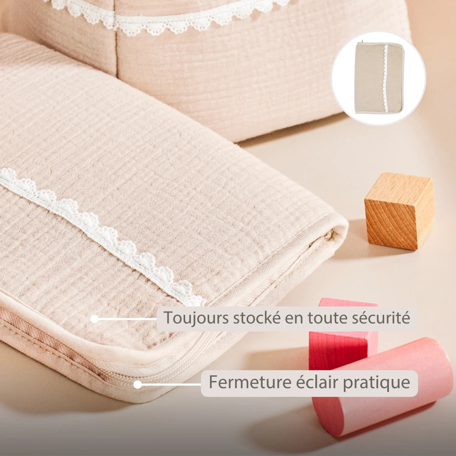 FanFan Health Book Cover – With Zipper – Protective Cover Baby Documents – Beige - Image 17