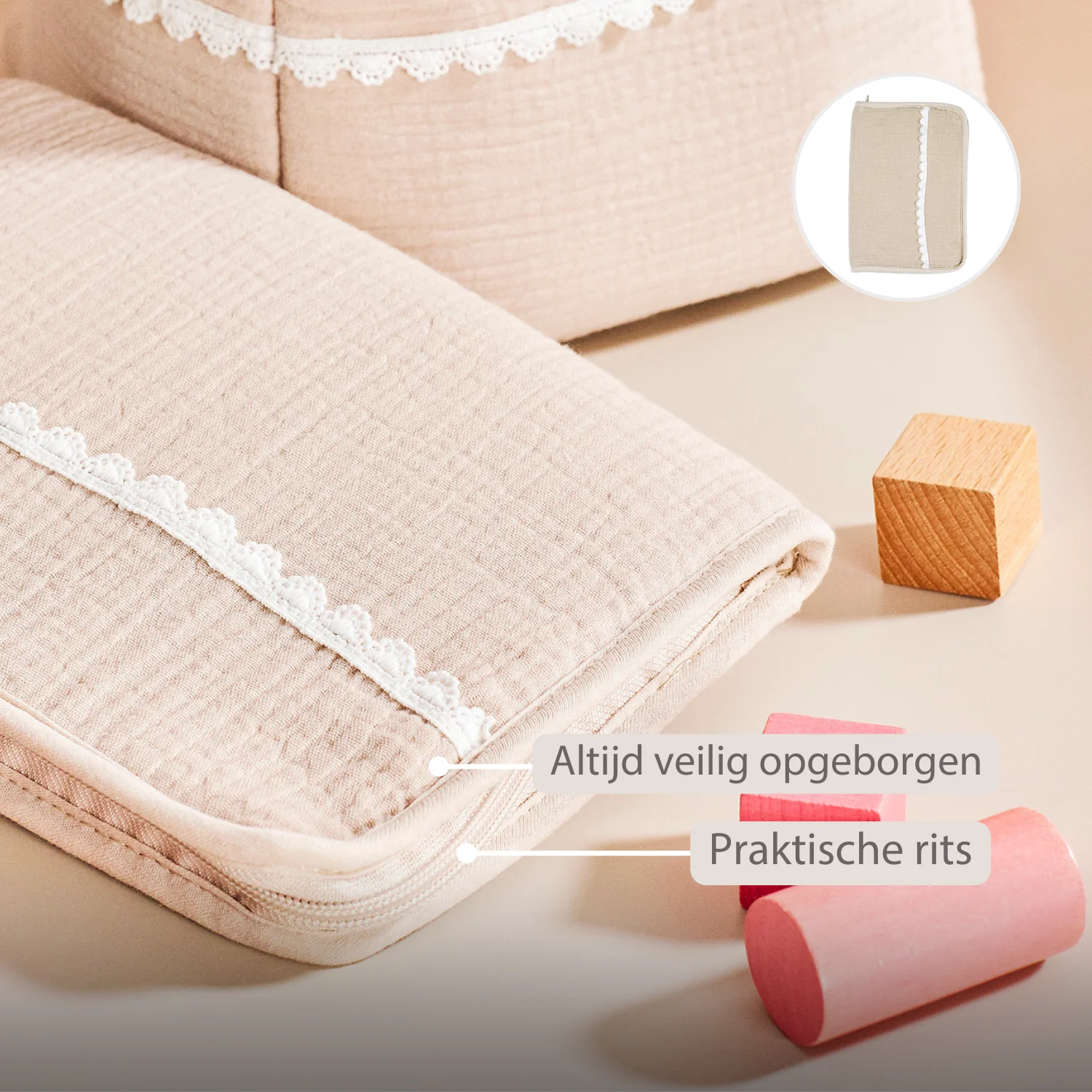 FanFan Health Book Cover – With Zipper – Protective Cover Baby Documents – Beige - Image 24