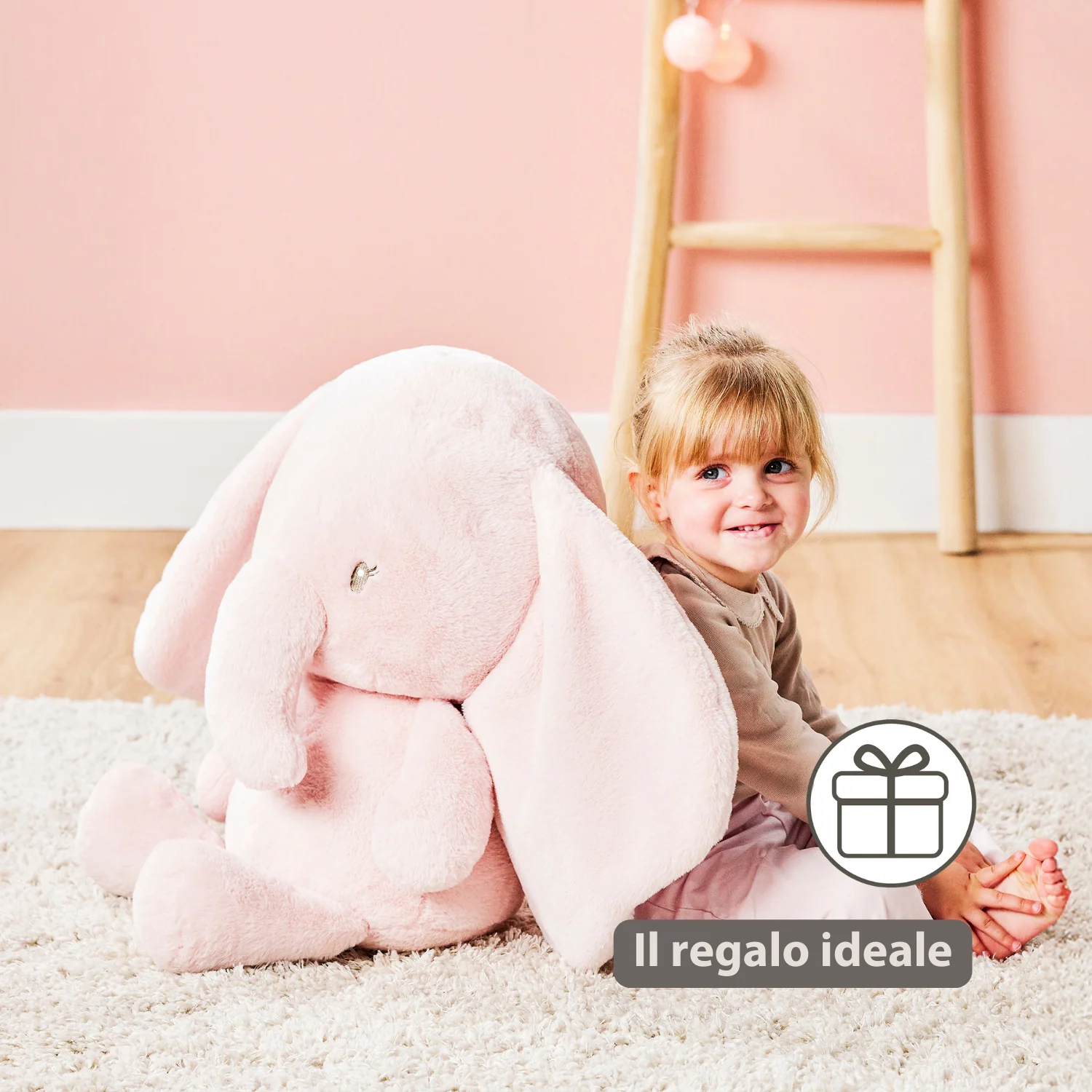 FanFan Maxi Cuddle Elephant – 60 cm – Soft Baby Plush – Pink - Image 14