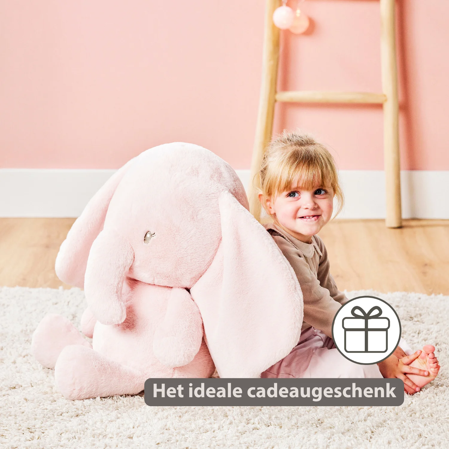 FanFan Maxi Cuddle Elephant – 60 cm – Soft Baby Plush – Pink - Image 28
