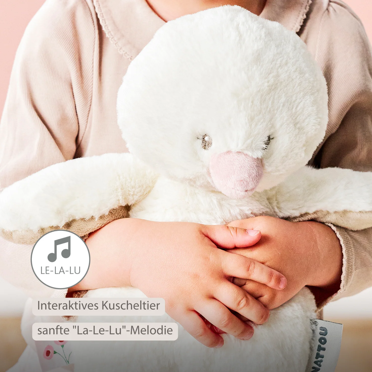 FanFan Music Cuddle Duck – 30 cm – Soft Plush Toy with Music – Off-White - Image 11