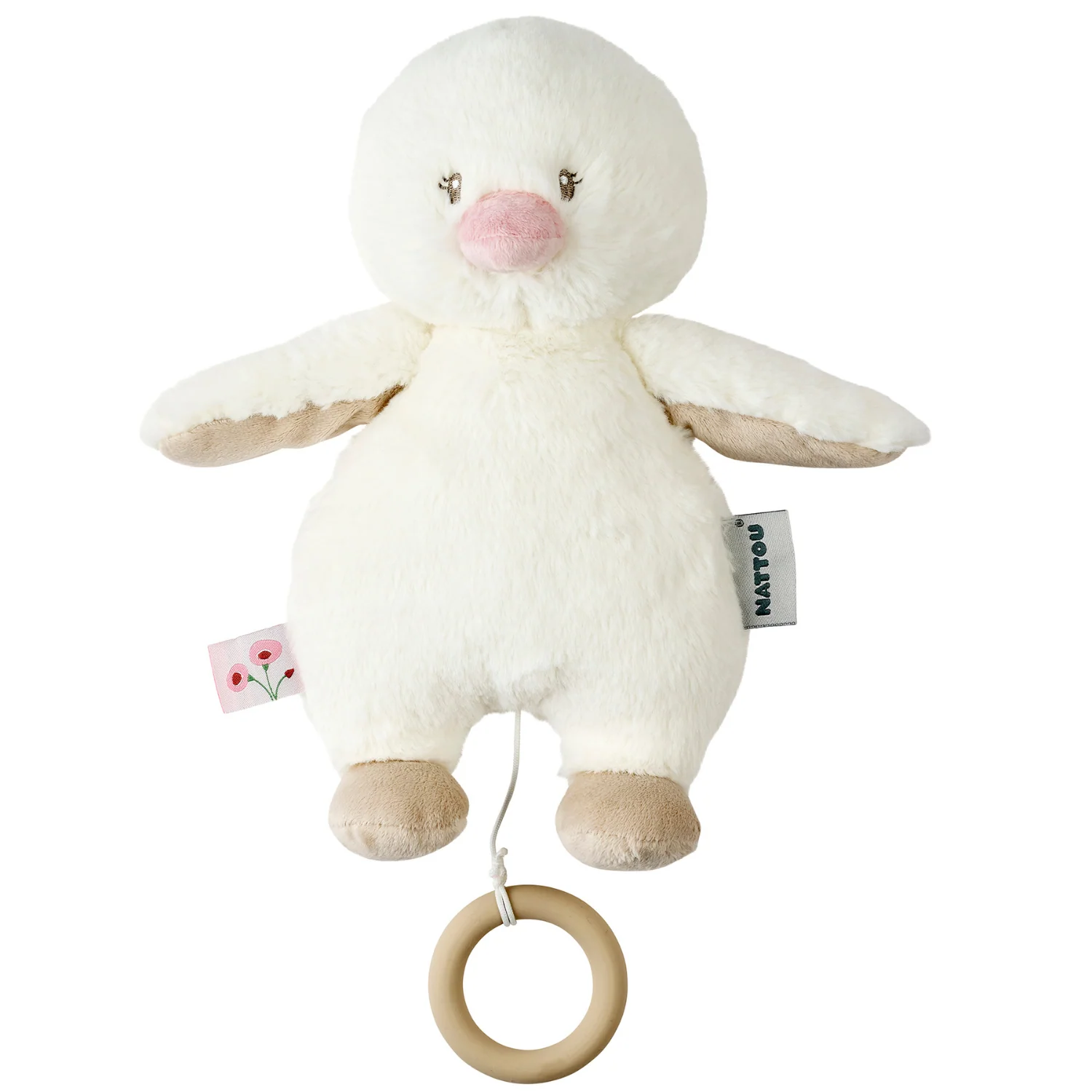 FanFan Music Cuddle Duck – 30 cm – Soft Plush Toy with Music – Off-White - Image 15