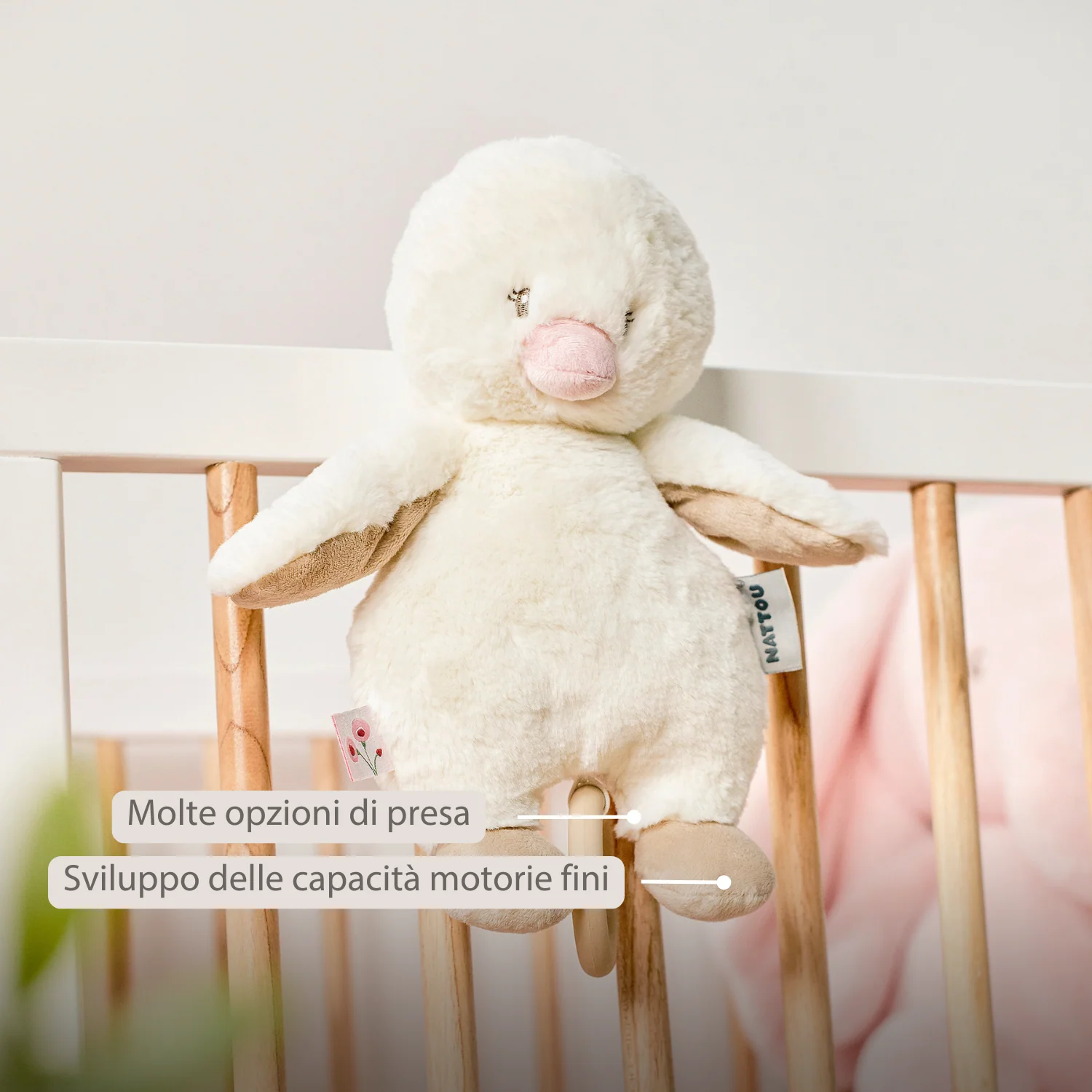 FanFan Music Cuddle Duck – 30 cm – Soft Plush Toy with Music – Off-White - Image 24