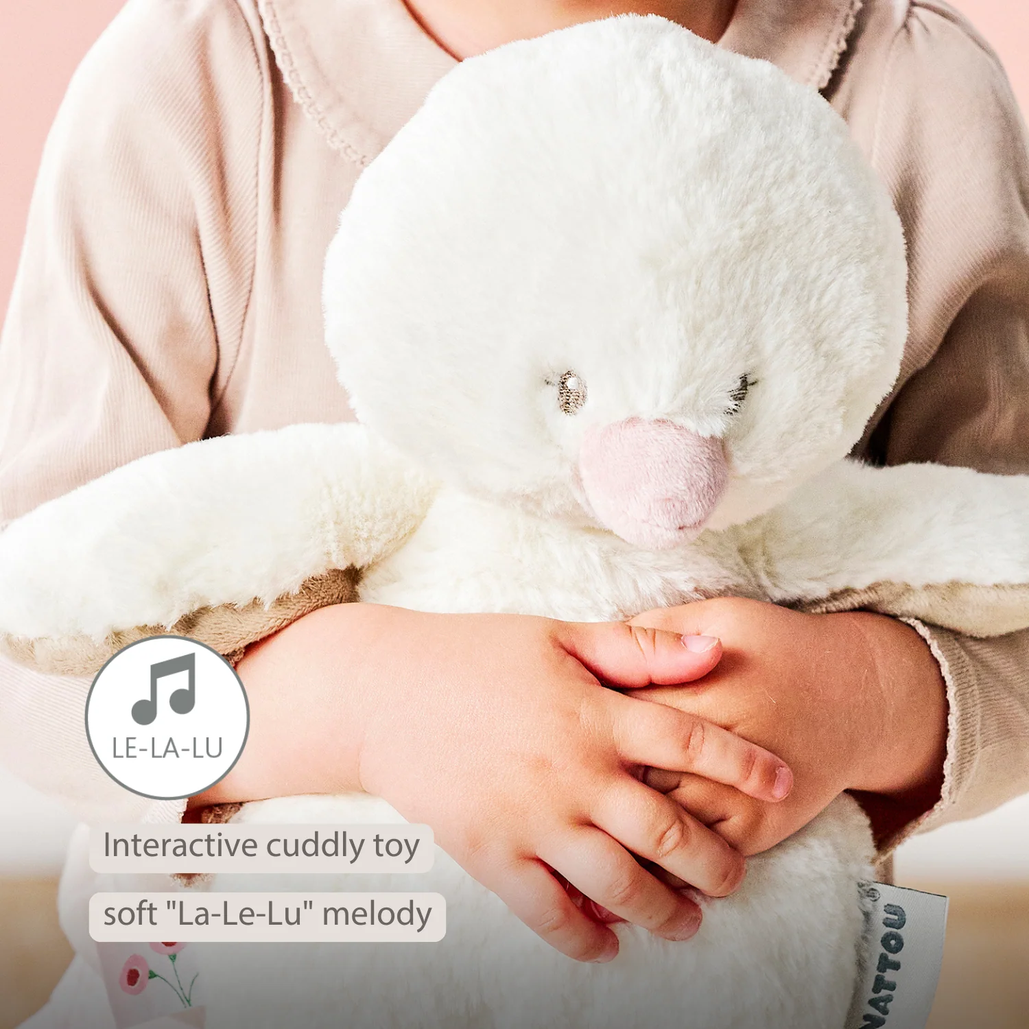 FanFan Music Cuddle Duck – 30 cm – Soft Plush Toy with Music – Off-White - Image 32