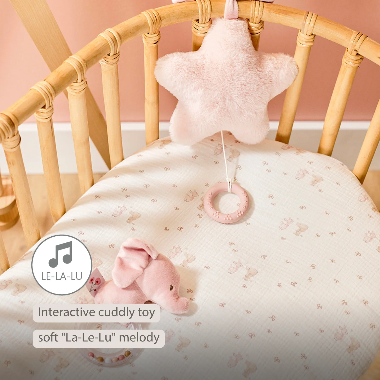 FanFan Music Cuddle Star – 25 cm – Soft Plush Toy with Music – Pink - Image 32